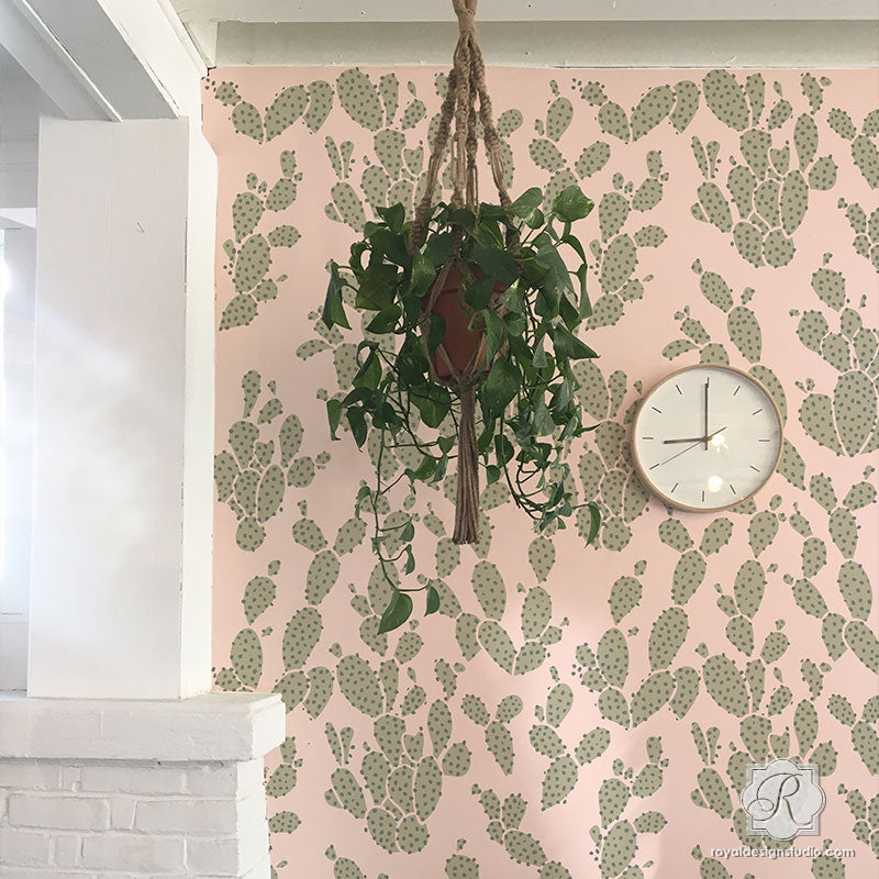Everlasting Cacti Bonnie Christine Wall Stencil - Reusable DIY Home Decor Stencil for Walls, Furniture & Crafts - Perfect for Bedroom, Nursery & Boho Home Decor