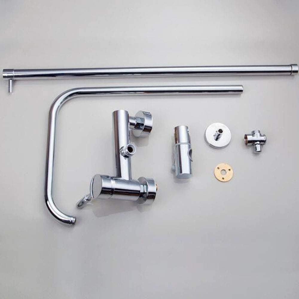 LED Shower Head Set - Chrome Brass Rain Waterfall Wall Mounted Shower Faucet with ABS Handheld Shower for Bathroom | Perfect for Spa-Like Relaxation & Water Saving