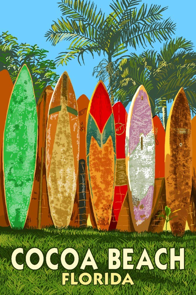 Premium 12x18 Surfboard Metal Wall Art - Cocoa Beach Florida Inspired Aluminum Decor for Coastal & Surfing Enthusiasts | Perfect for Beach House, Surf Shop & Coastal Home Decor