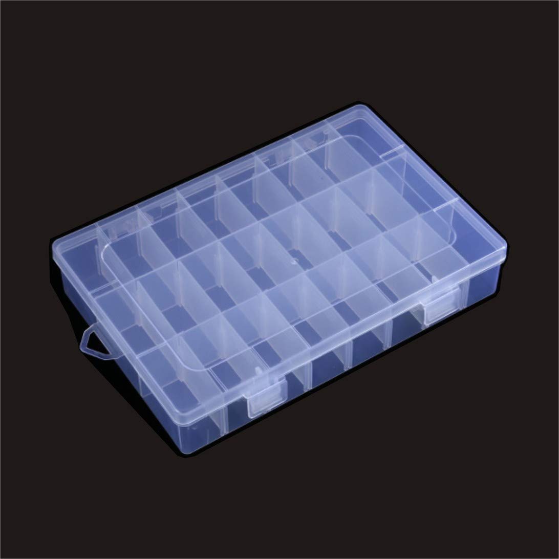 Transparent Plastic Storage Box - 24 Cells Sorting Organizer for Jewelry, Electronic Parts & Accessories (2-Pack) | Perfect for Crafting, DIY Projects & Home Organization