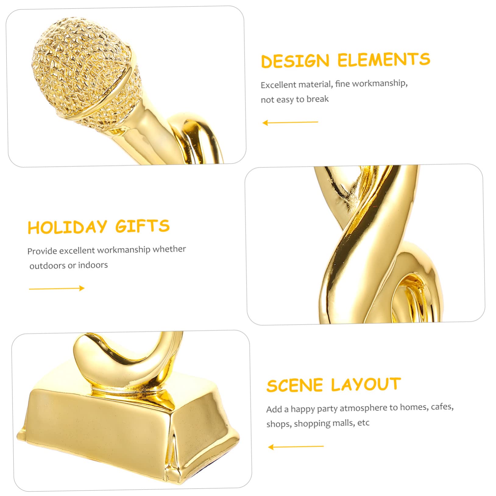 SWAYVES Music Trophy Award - Office & Microphone Competition Trophy - Perfect for Award Ceremonies, Singing Contests & Office Decor
