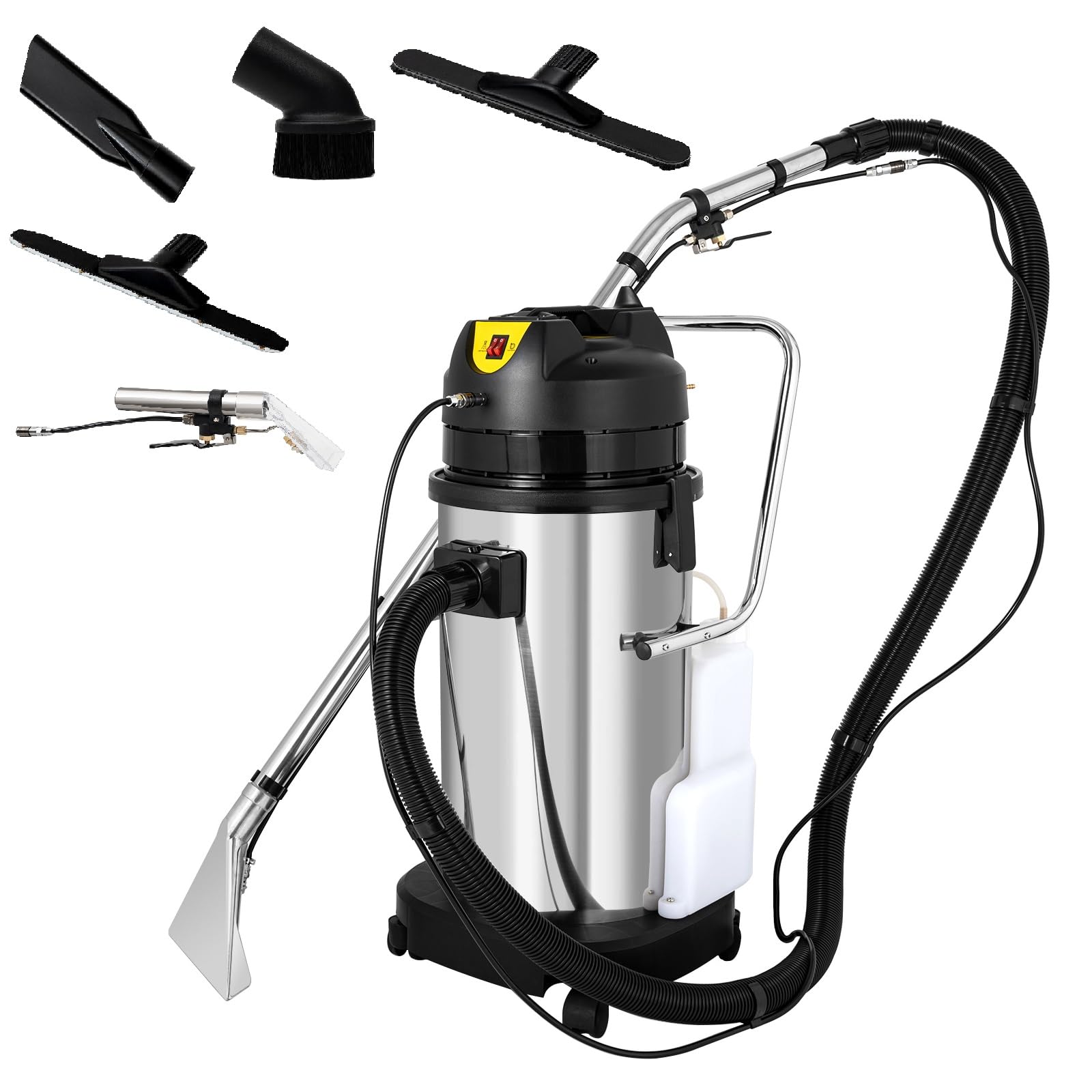 40L Commercial Carpet Cleaner Machine - 1034W Heavy Duty Wet Dry Vacuum for Sofa, Curtain, Fabric & Dust - 3-in-1 Portable Carpet Shampooer with Sprayer, Floor Brush & Extractor - Ideal for Home, Office & Commercial Cleaning