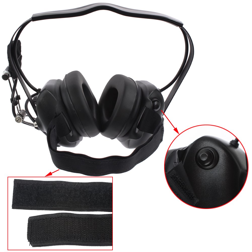 Professional Military-Grade Noise Cancelling Overhead Headset with Boom Microphone & PTT Button - Compatible with Kenwood Nexedge, Hytera, Puxing, Wouxun 2-Pin Radios - Ideal for Tactical Operations, Security, and Outdoor Adventures