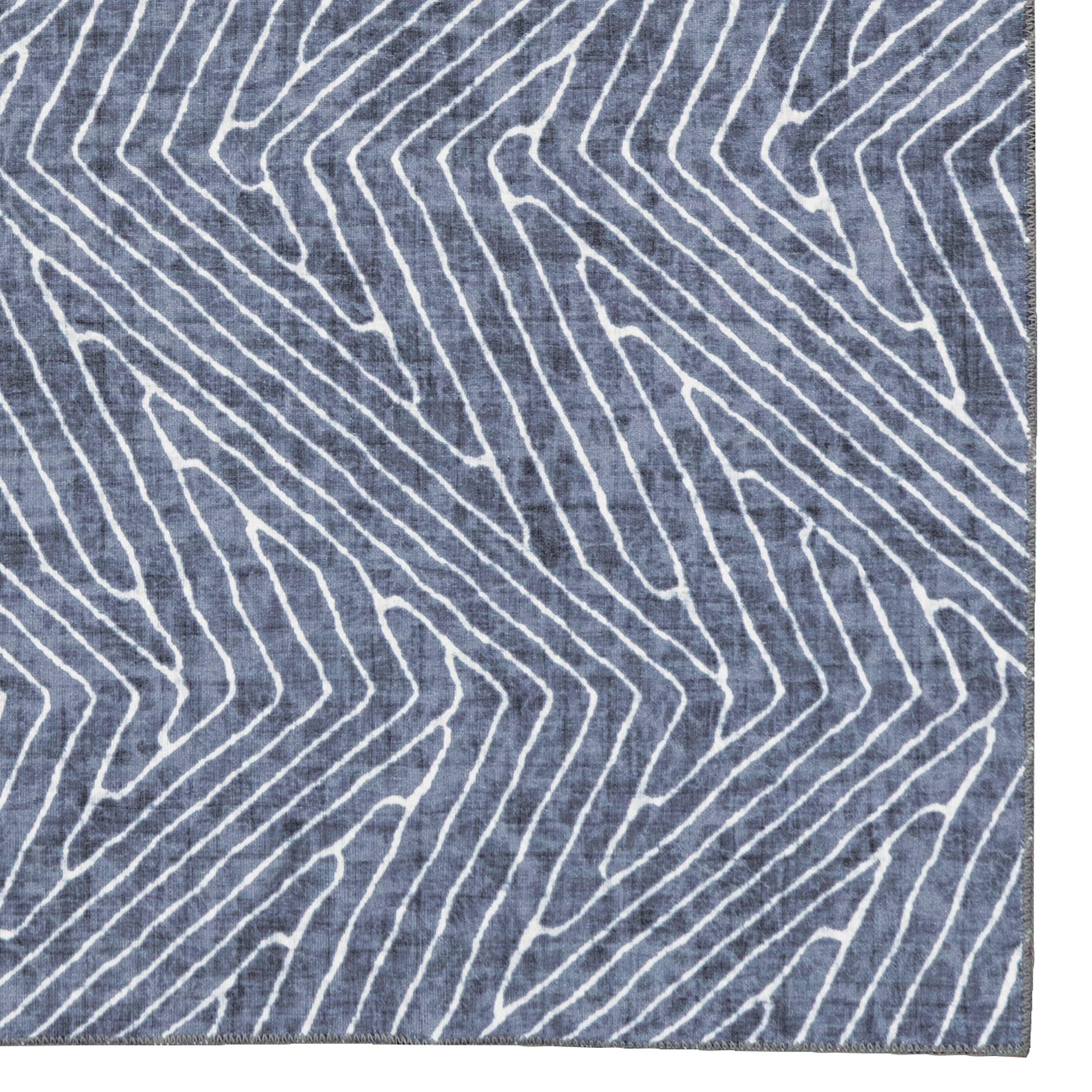 Linon Home Decor Washable Rug 5' X 7' Area Rug - Varishna Grey & Ivory | Non-Slip, Stain Resistant | Perfect for Living Room, Bedroom, Dining Room & Home Office Decor