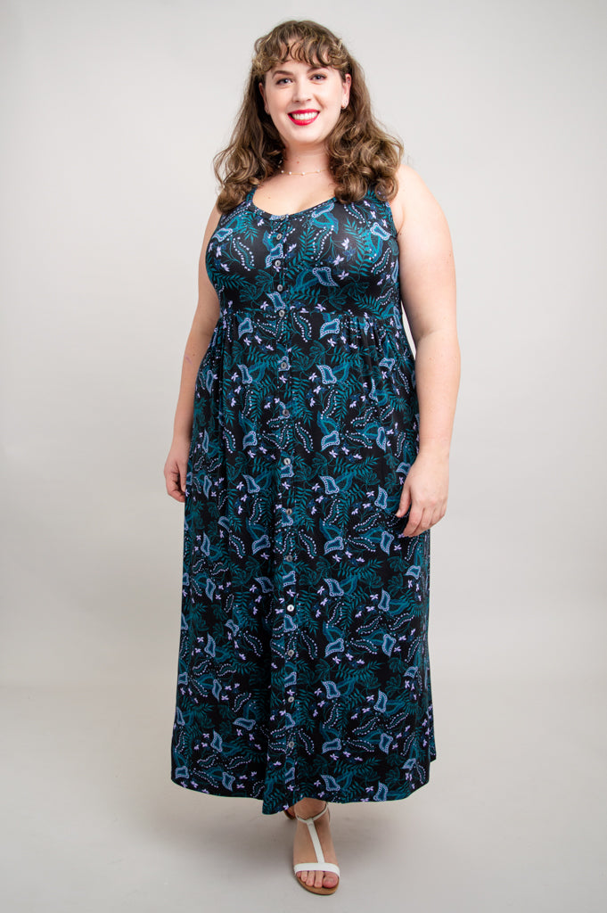 Liane Sleeveless Bamboo Dress in Fantasia Print - Breathable Summer Dress for Beach Vacation & Casual Outings