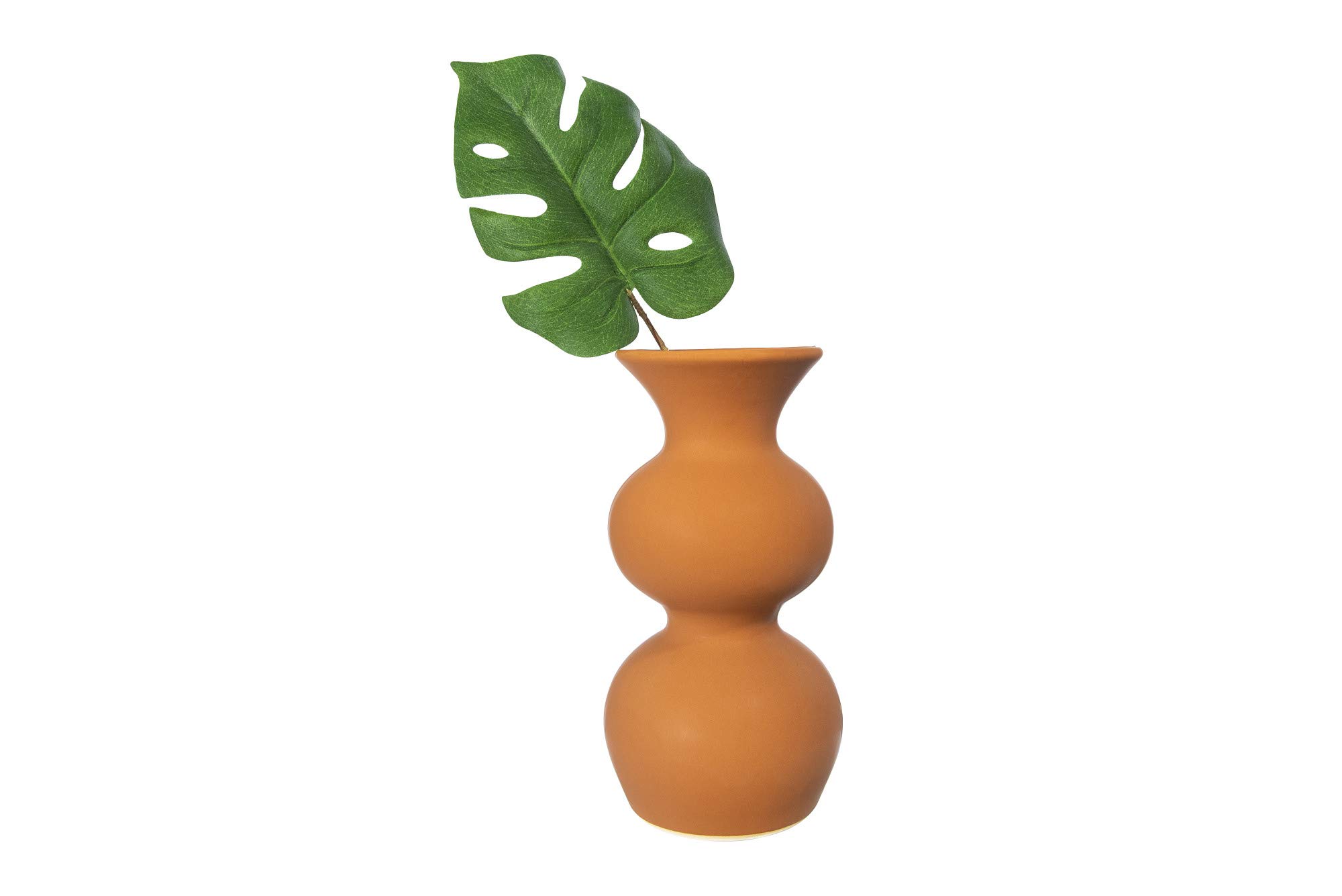 Bloomingville AH0881 Ceramic Vase - Handcrafted Brown Decorative Vase for Home & Office Decor - Perfect for Flowers, Centerpieces, and Modern Interior Design