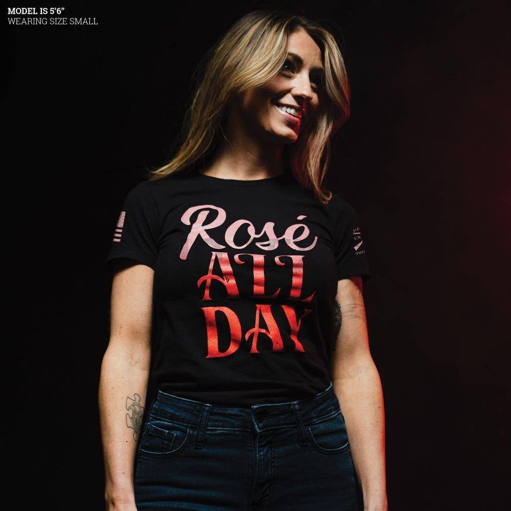 Women's Slim Fit Rosé All Day T-Shirt - Black | Casual Wear, Lounge & Everyday Outfits