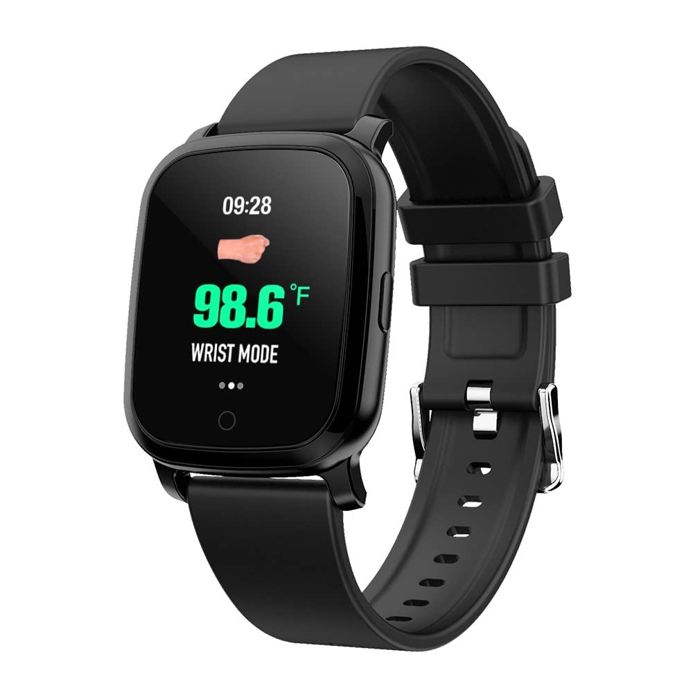 Smart Fitness Tracker Watch with Heart Rate Monitor & Thermometer - Waterproof for Sports & Daily Use