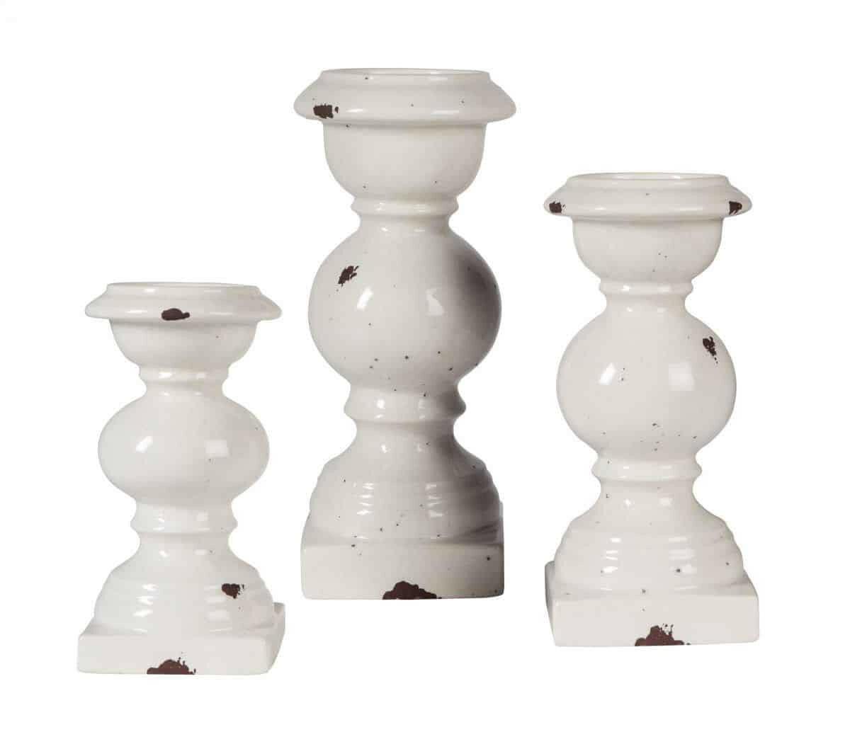 Devorah 3-Piece Decorative Candle Holders Set - Elegant Glass Candle Stands for Home Decor, Wedding, Party & Table Centerpiece - A2000267