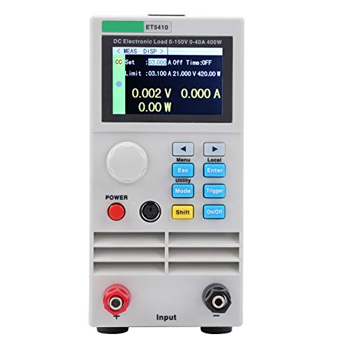 ET5410 DC Electronic Load Tester - 400W Programmable Single Channel LCD Battery Load Tester (0-150V, 0-40A) for Charger Testing, Power Supply Analysis & Lab Equipment (220V) - Perfect for Electronics Engineers, Battery Testing & Power Supply Development