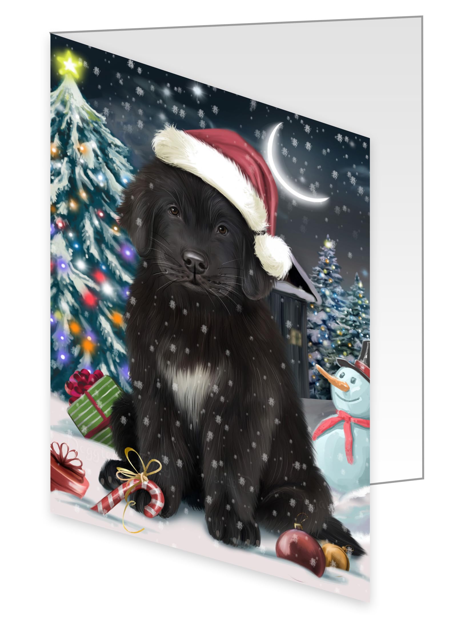 Newfoundland Dog Christmas Greeting Cards - Adorable Pet Holiday Invitation Cards with Envelopes - Festive Pet Artwork Holiday Cards for Dog Lovers (Perfect for Christmas Gifts, Holiday Parties & Pet-Themed Celebrations)
