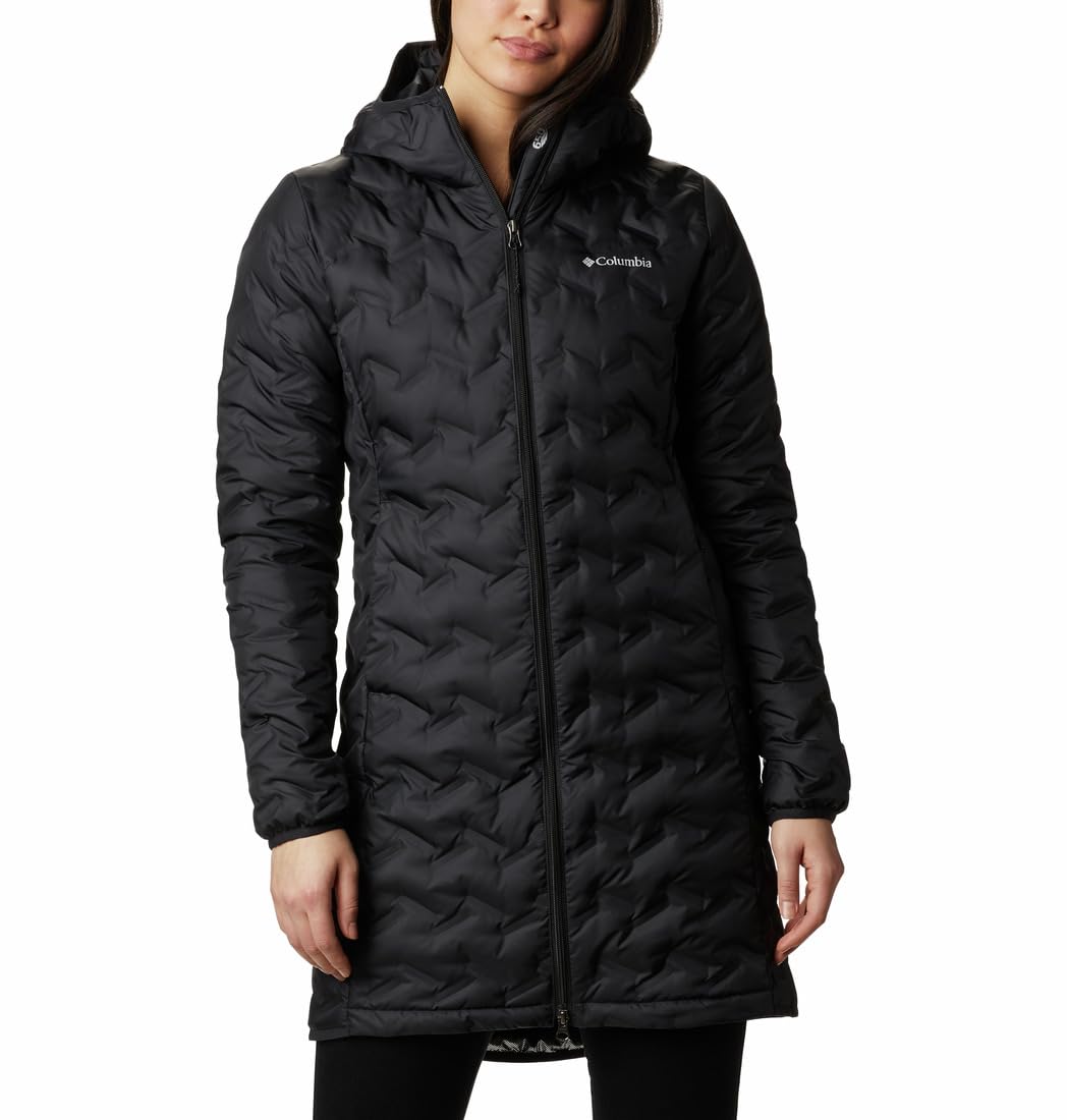 Columbia Women's Delta Ridge Long Down Jacket – Waterproof Winter Coat with Omni-Heat, Lightweight & Warm for Hiking, Skiing & Outdoor Activities