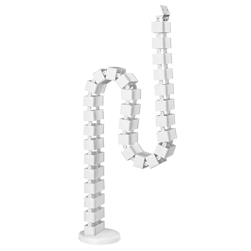80cm or 120cm White Umbilical Cable Management Spine - Perfect for Desk Wire Organization & Home Office Setup