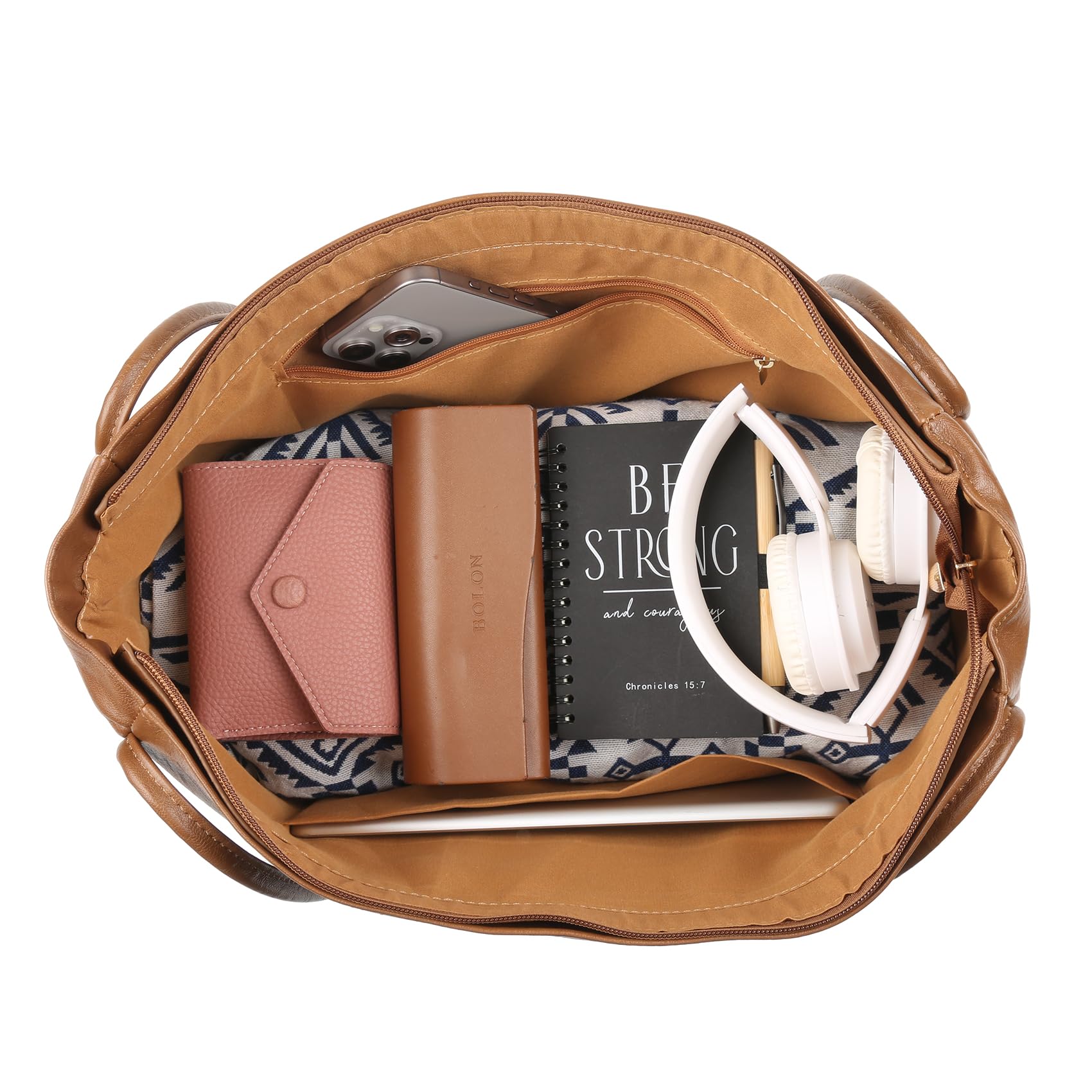 Stylish Vegan Leather Tote Bag for Women - Zippered Work Purse & Shoulder Handbag - Perfect for Office, Travel & Everyday Use