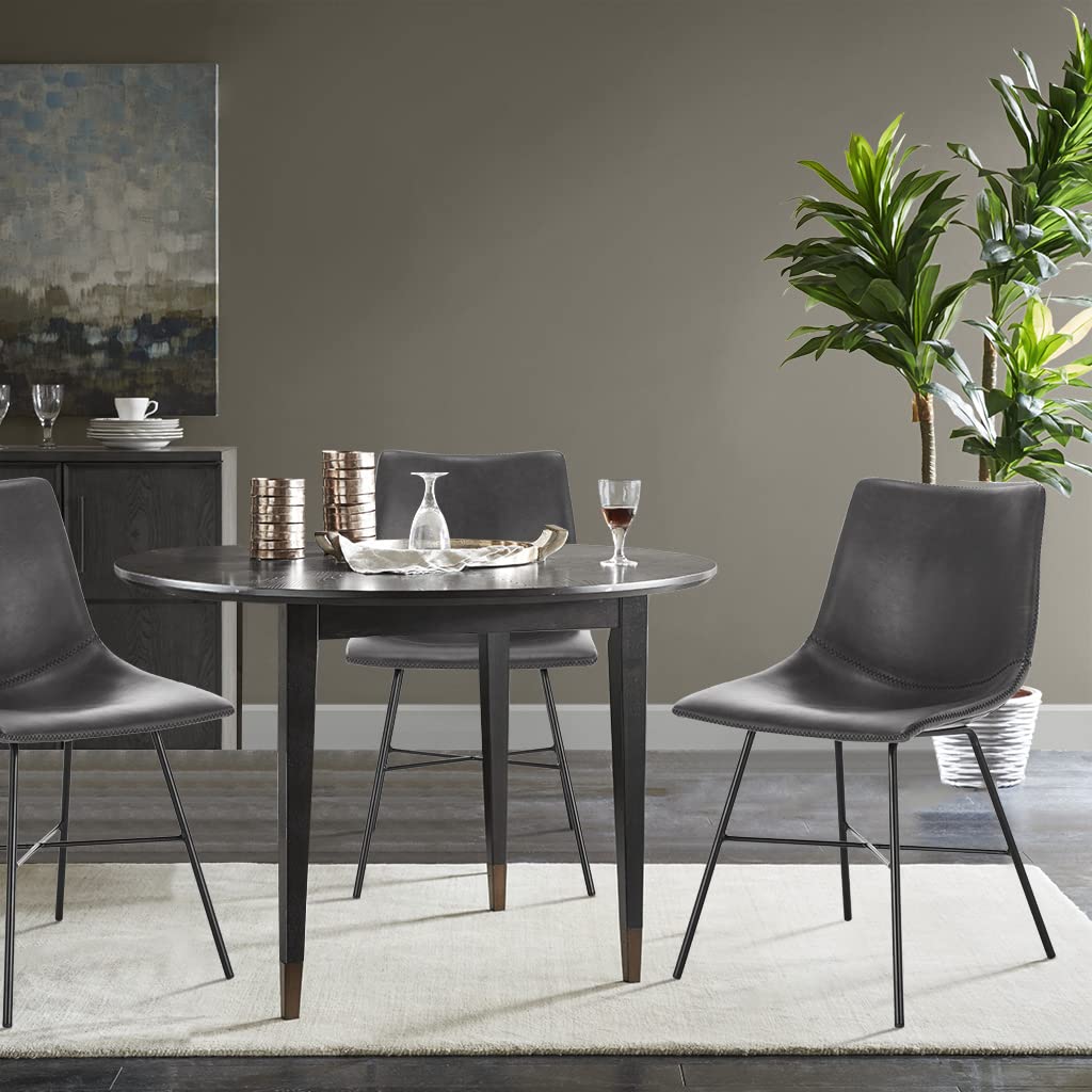 Poly & Bark Paxton Dining Chairs - Set of 2, Modern Grey Upholstered Side Chairs for Kitchen, Dining Room & Home Office