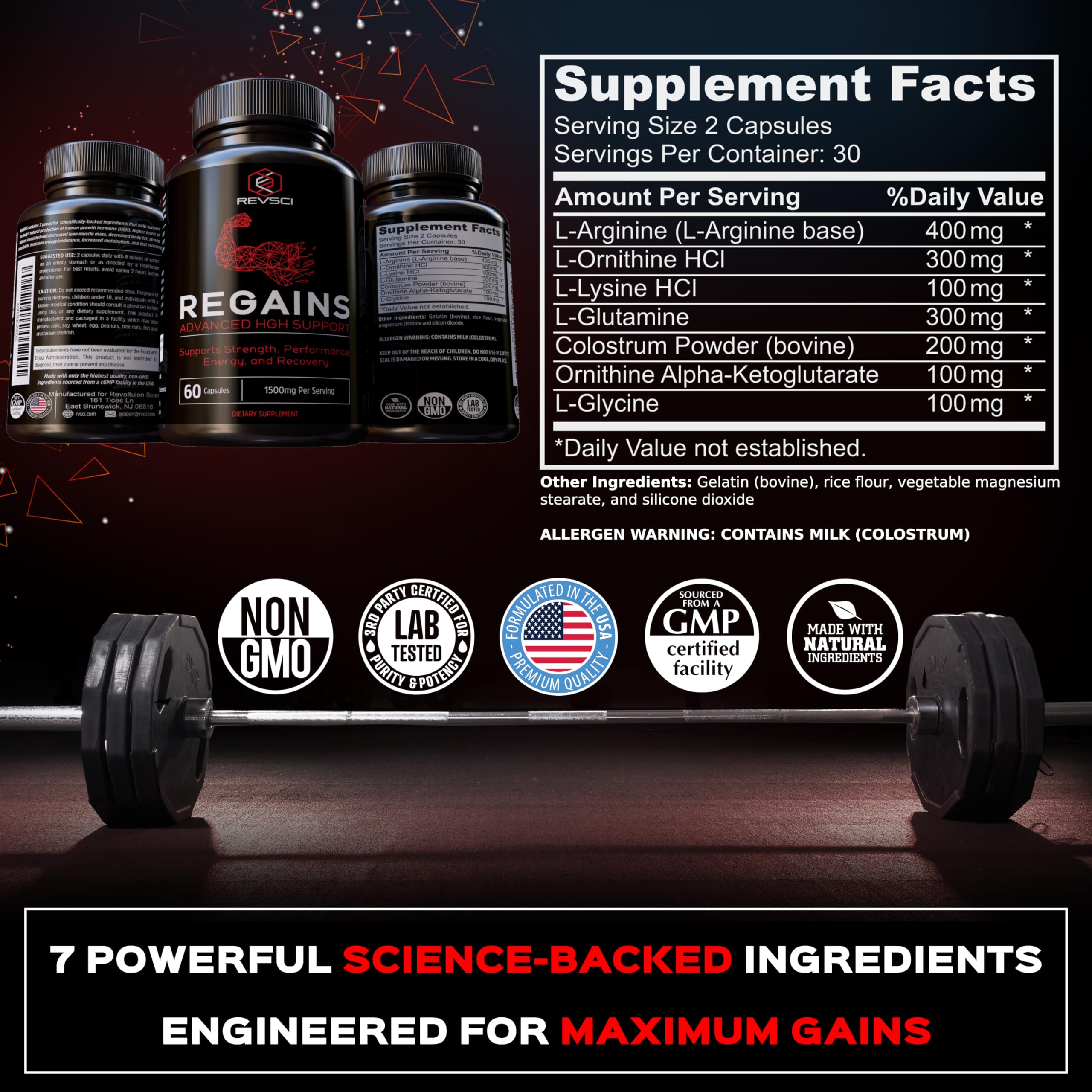 Best HGH Supplements for Men & Women - Natural Anabolic Muscle Growth Booster | Human Growth Hormone Support | Post Workout Recovery & Protein Pills (60 Count) | Ideal for Bodybuilding, Fitness Training & Muscle Repair