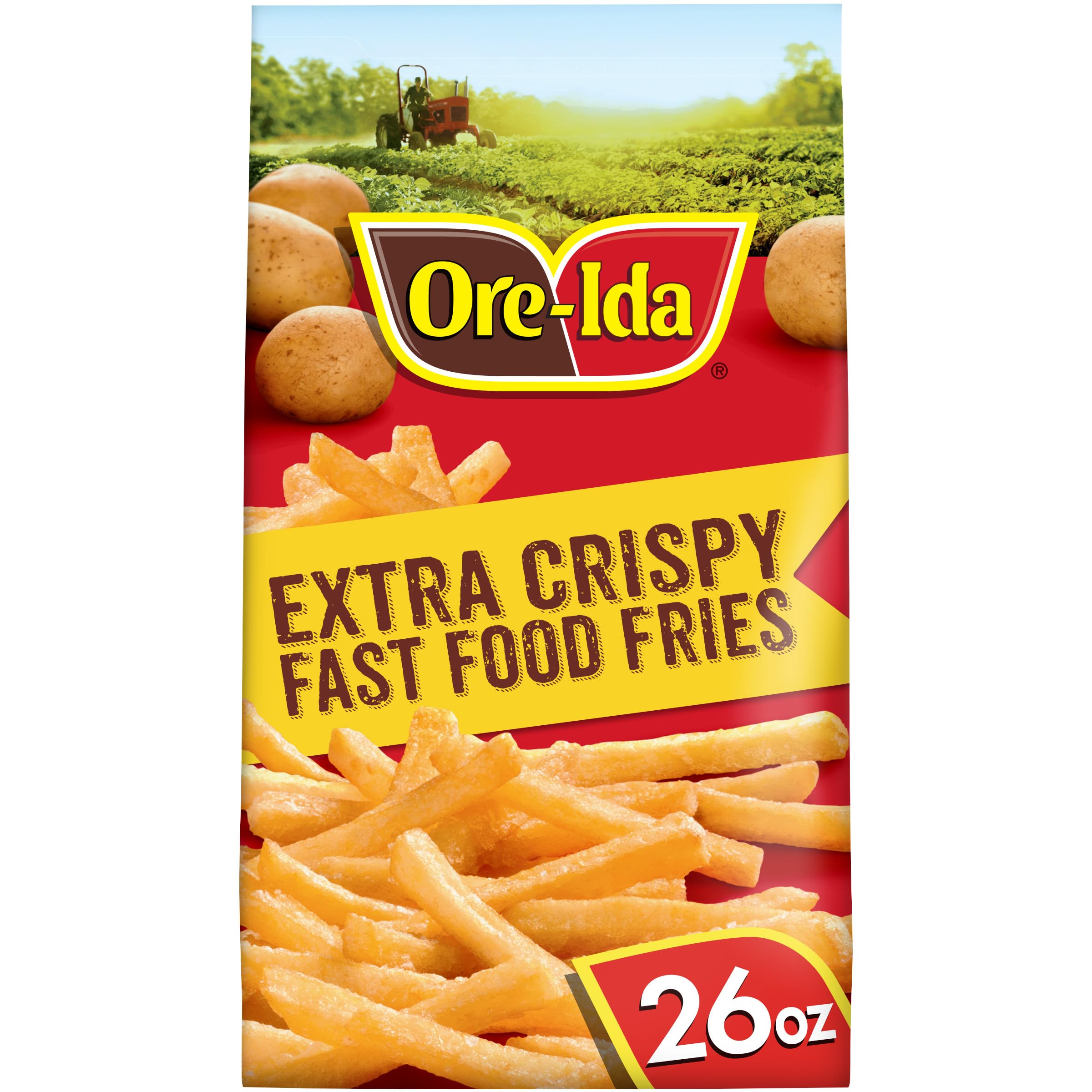 Ore-Ida Extra Crispy Fast Food French Fries - 26 oz Bag of Golden Fried Potatoes for Restaurants, Parties & Quick Snacks