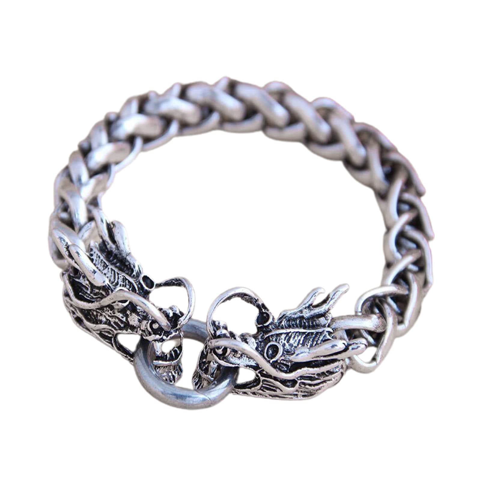 Sarkoyar Thick Chain Bracelet for Women & Men - Retro Dragon Bangle Jewelry Accessory - Alloy Unisex Cuff Bracelet for Casual Wear, Gifts, and Fashion Statement