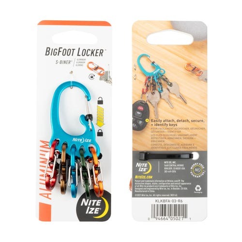 Bigfoot Locker Key Rack - Heavy Duty Aluminum Wall Mount Key Holder for Home, Office, Gym & School - Organize Keys with Style & Durability