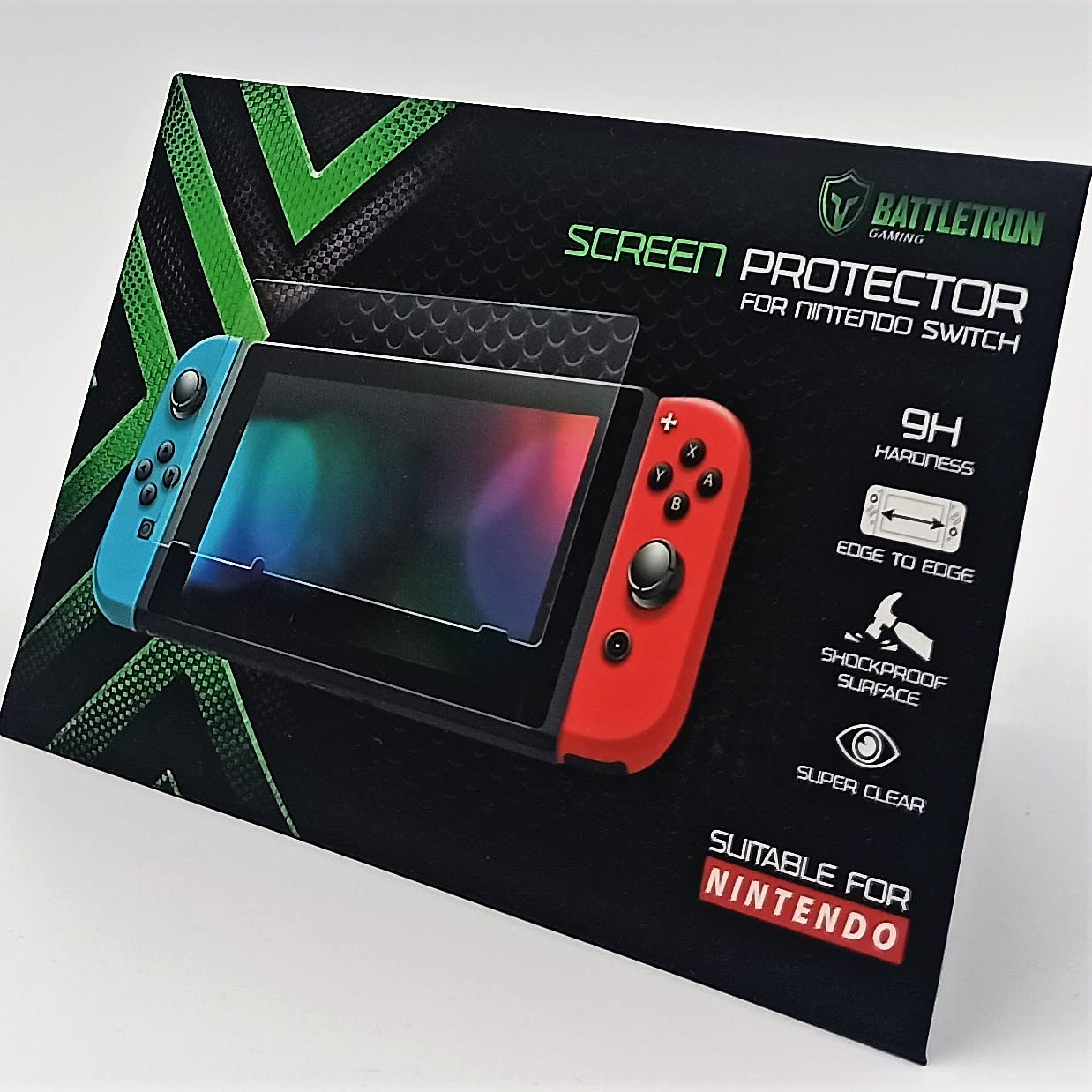 Battletron 9H Tempered Glass Screen Protector for Nintendo Switch - Anti-Scratch, Bubble-Free, HD Clear Protection for Gaming & Travel