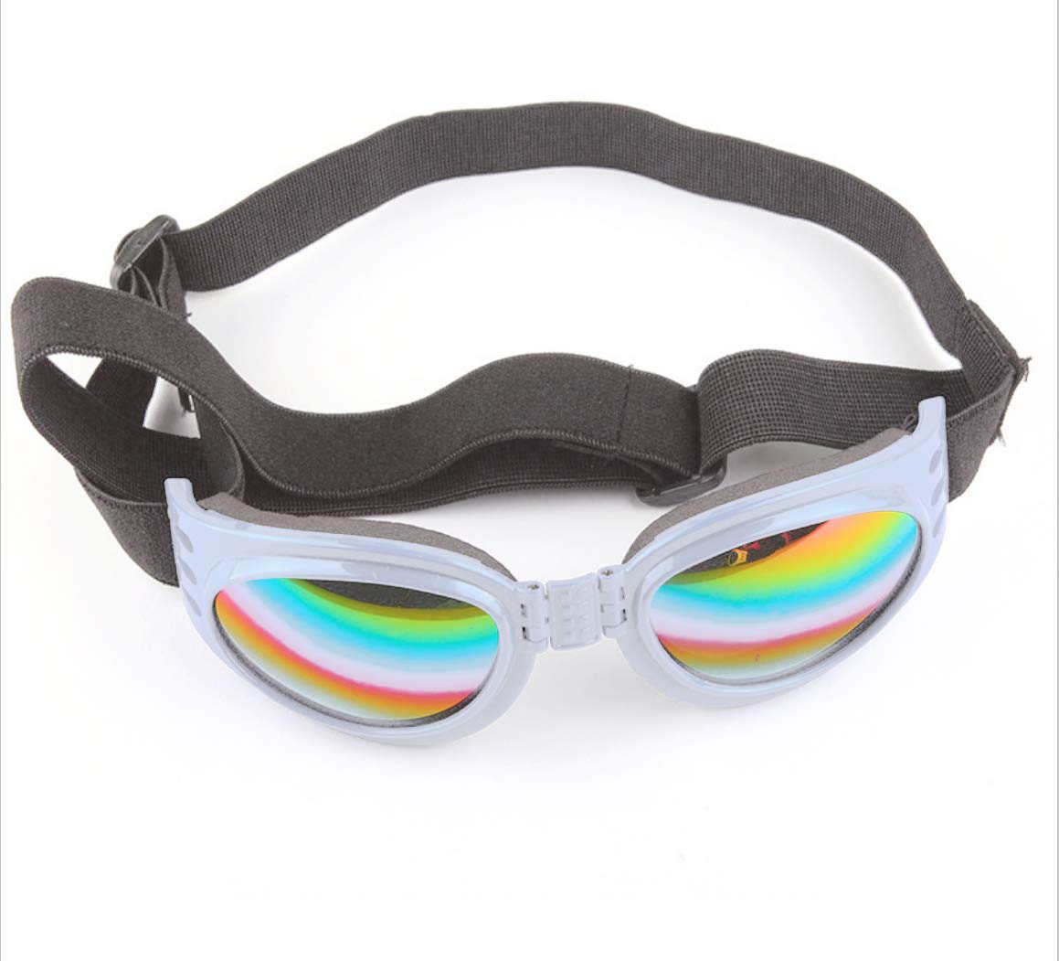 Dog Sunglasses & Goggles for Golden Retrievers & Samoyeds - UV Protection Pet Glasses for Large Dogs in White - Perfect for Outdoor Adventures, Beach Days & Sunny Walks