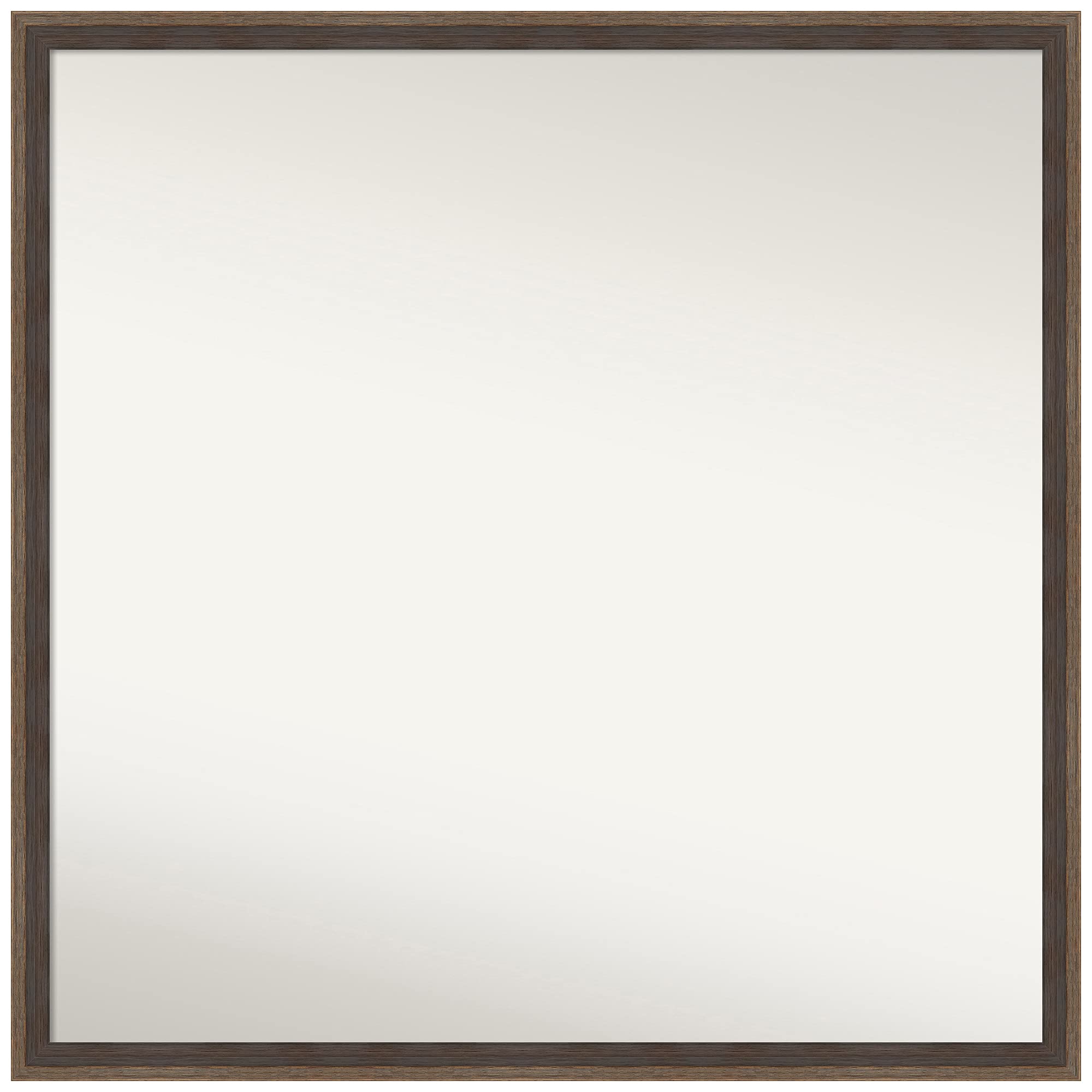 Amanti Art Custom Wall Mirror 24x24 Inch, Solid Hardwood Mocha Frame - Non-Beveled Edge - Bathroom, Living Room, Bedroom Decor - Available in Multiple Sizes (Brown)