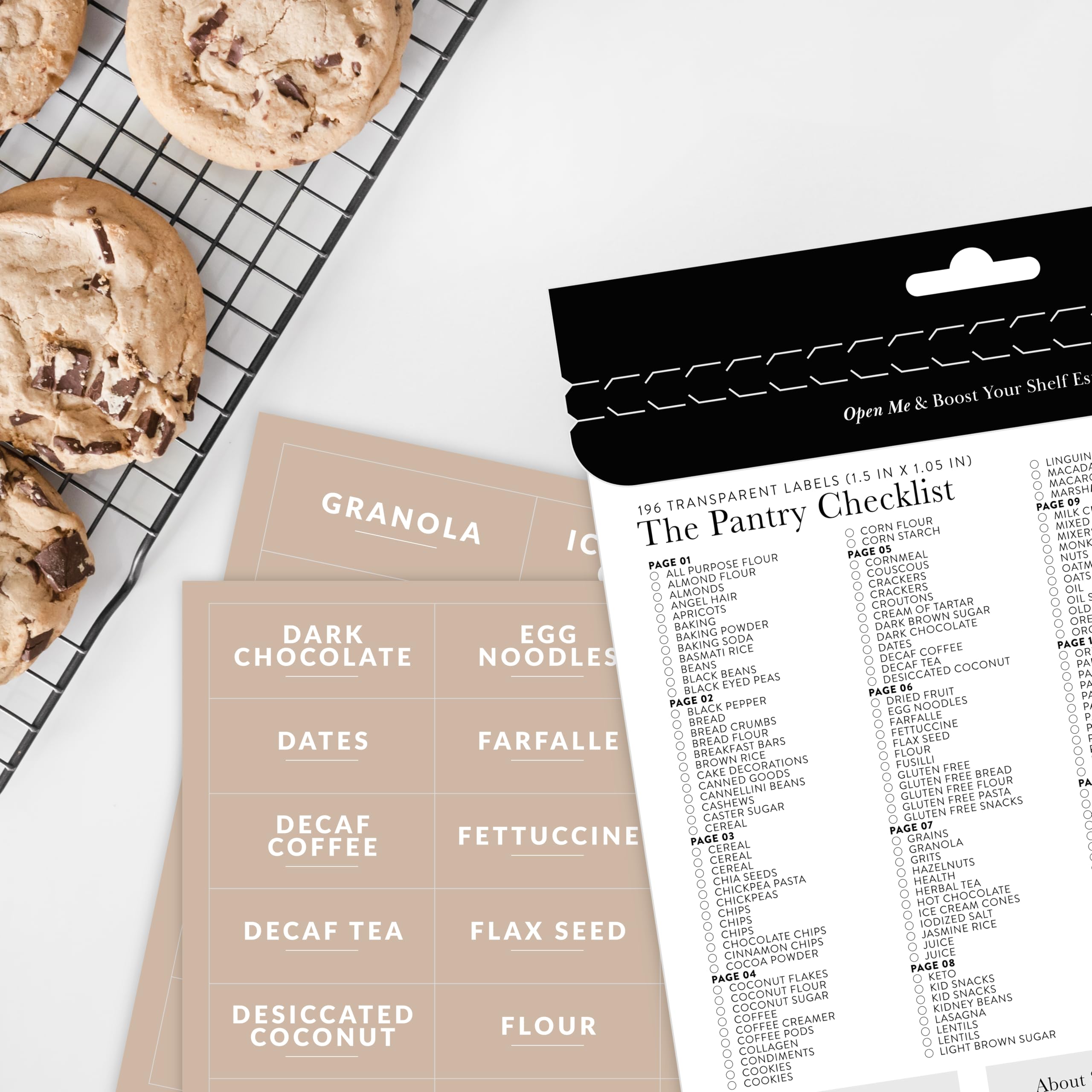 SAVVY & SORTED Pantry Labels for Food Containers - 198 Modern Font Clear Sticker Labels for Kitchen Organization | Perfect for Pantry, Canister & Food Storage Containers | Ideal for Home, Restaurant & Meal Prep Organization
