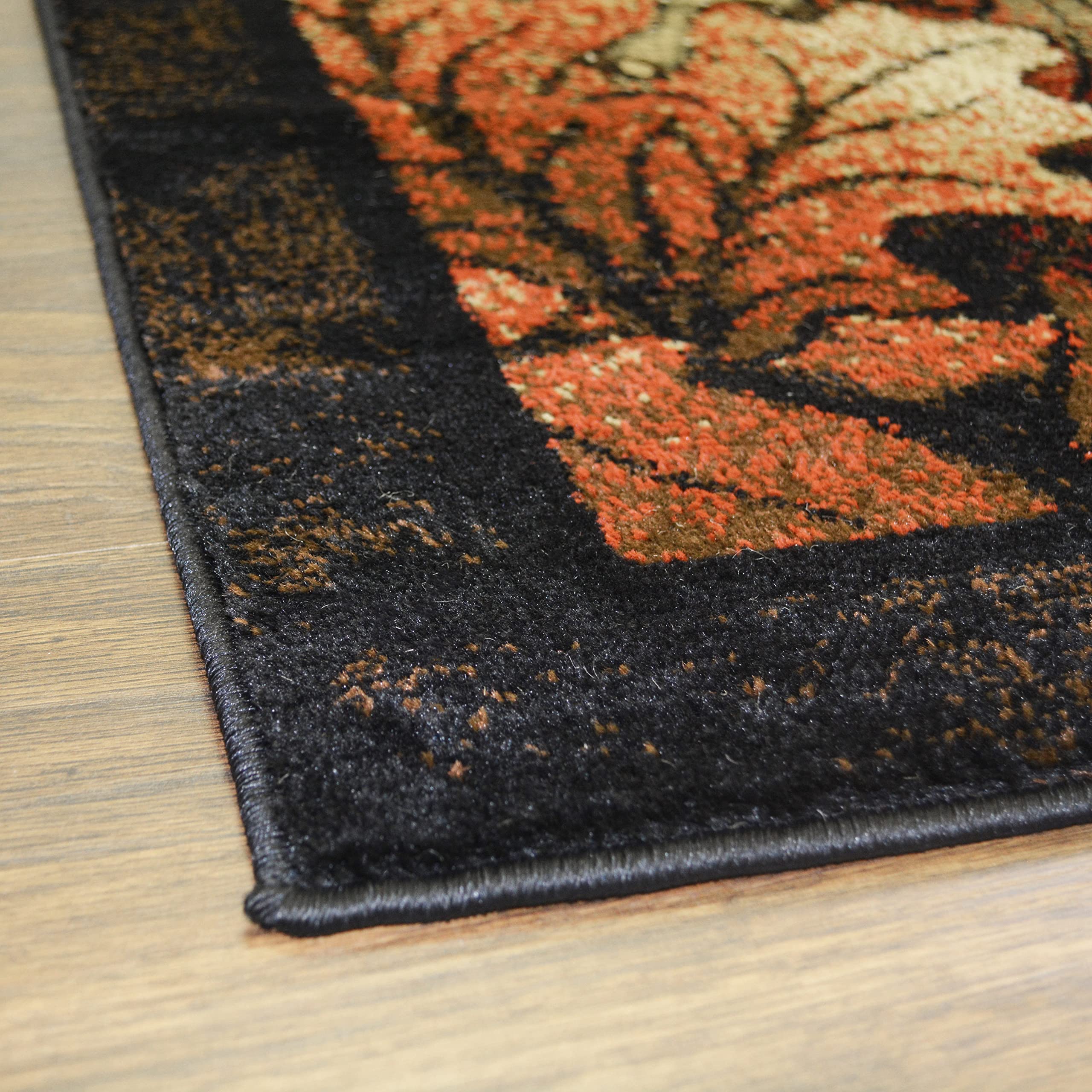 Rustic Lodge Deer Area Rug - 63x87 Inches Large Black Deer Print Rug for Living Room, Bedroom, Cabin & Lodge Decor