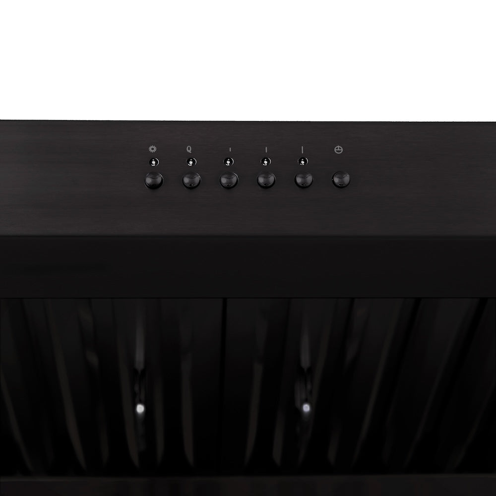 ZLINE 36 Inch 600 CFM Ducted Under Cabinet Range Hood in Black Stainless Steel - Professional Kitchen Ventilation for Smoke & Odor Removal - Perfect for Home Chefs & Modern Kitchens (Model BS623 36)