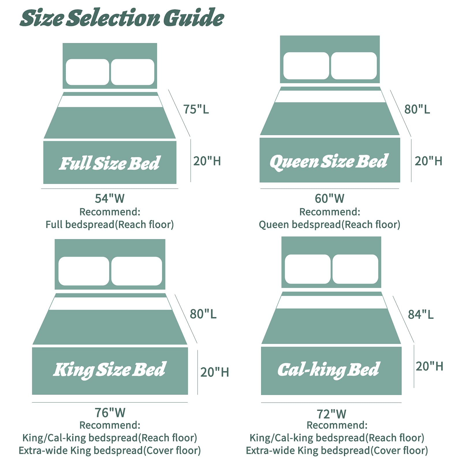 Queen Size Bedspread Set - 5 Piece Lightweight Quilted Coverlet & Reversible Comforter - 100% Luxurious Microfiber Bedding in Seaglass - Perfect for Guest Rooms, Master Bedrooms & Cozy Home Decor