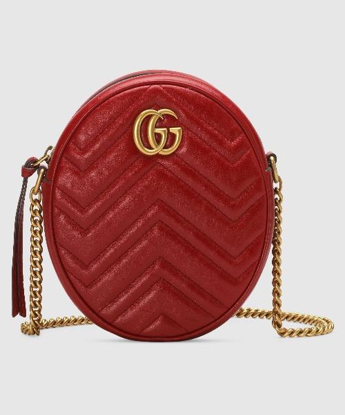 Gucci GG Marmont Mini Round Shoulder Bag in Wine Red - Luxury Crossbody Purse for Women, Perfect for Date Night & Evening Events