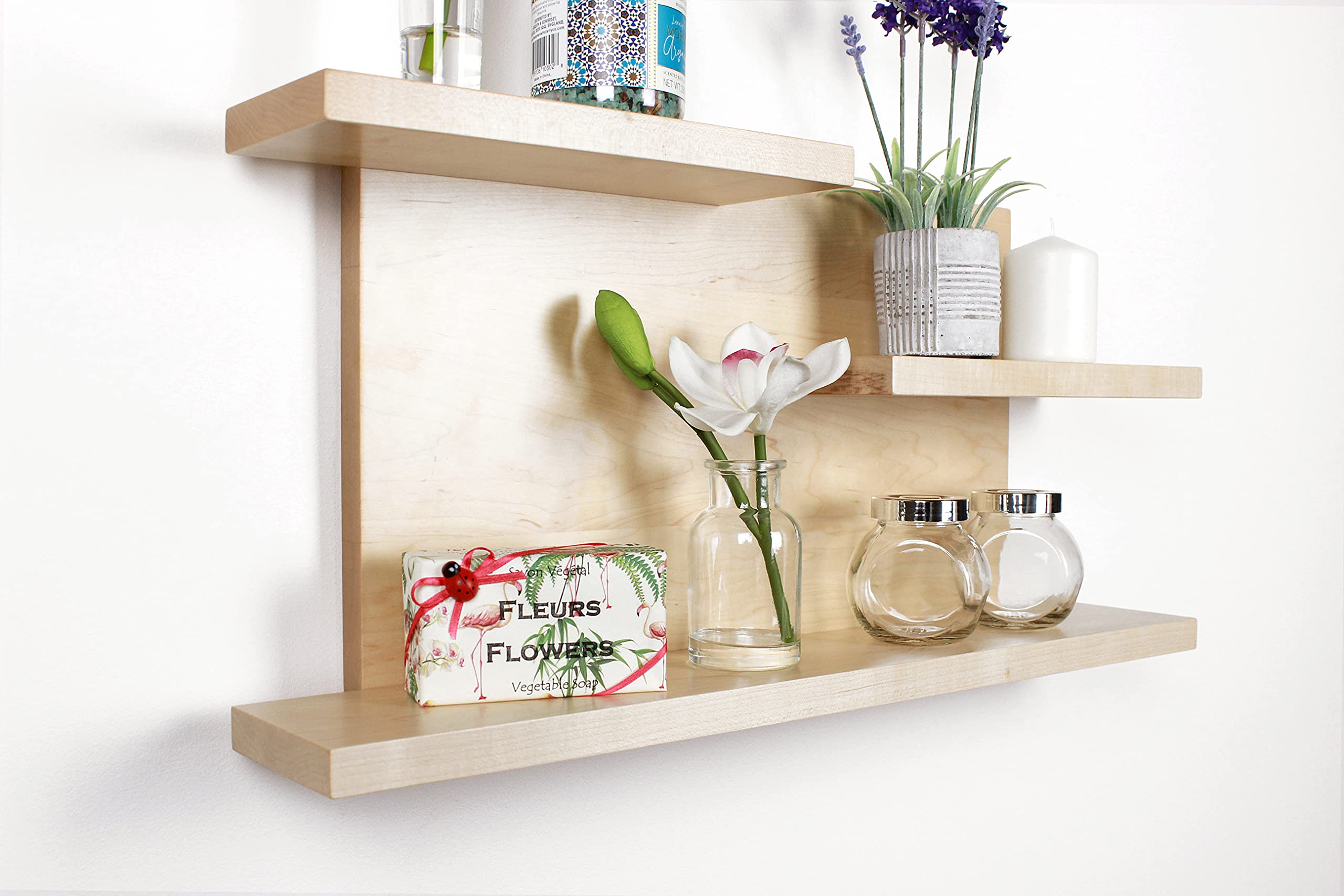 STRAGA Premium 3-Tier Bathroom Shelf - Solid Hardwood Storage Organizer for Bathroom, Kitchen, or Powder Room (#07 Maple) - Perfect for Storing Towels, Toiletries, and Decorative Items