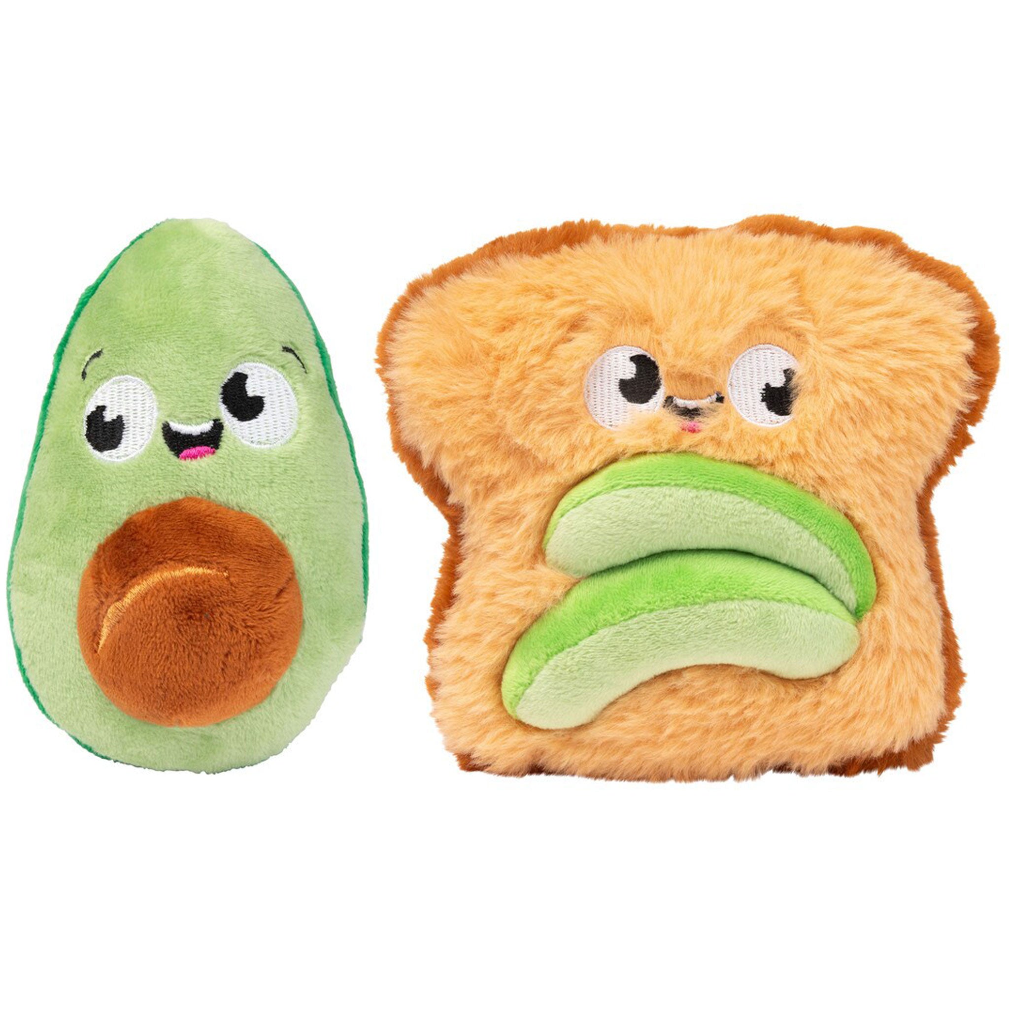 Fuzzyard Avocado & Toast Dog Toys - Cute Plush Chew Toys for Small & Medium Dogs - Perfect for Playtime, Training & Cuddling