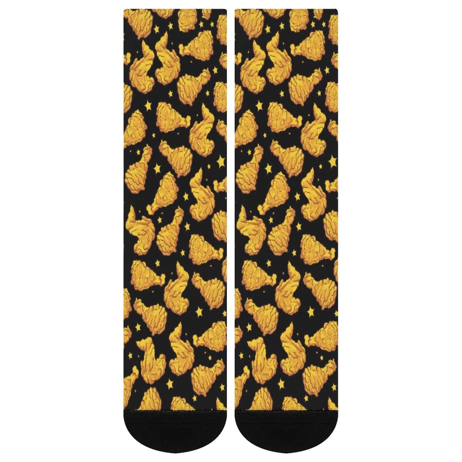 Funny Chicken Nuggets Crew Socks - Unisex Novelty Food Pattern Casual Socks for Men & Women | Perfect Gift for Fast Food Lovers, Office Humor & Cosplay Outfits