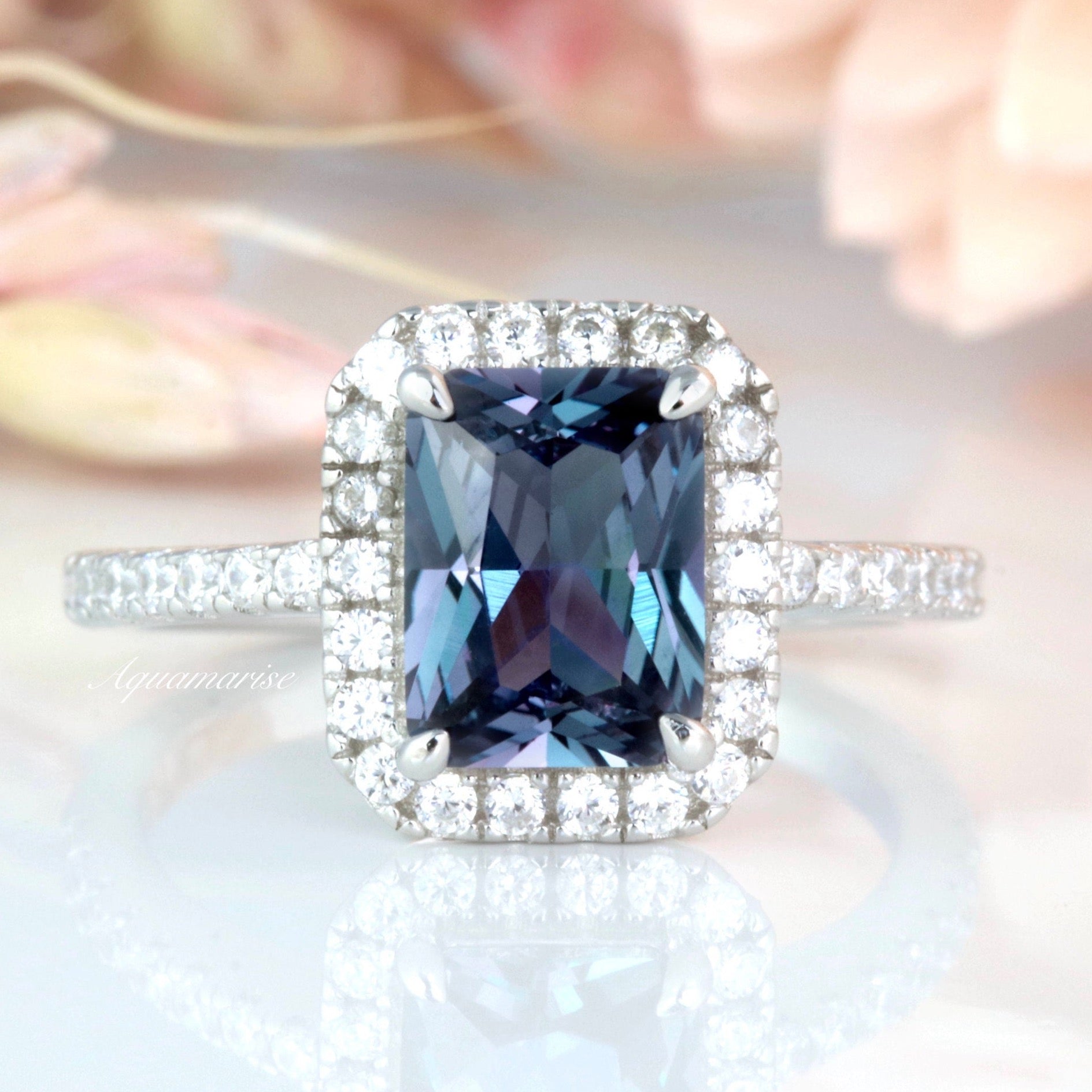Rae Alexandrite Ring Sterling Silver – Elegant Jewelry for Women, Perfect Gift for Anniversary, Birthday & Special Occasions