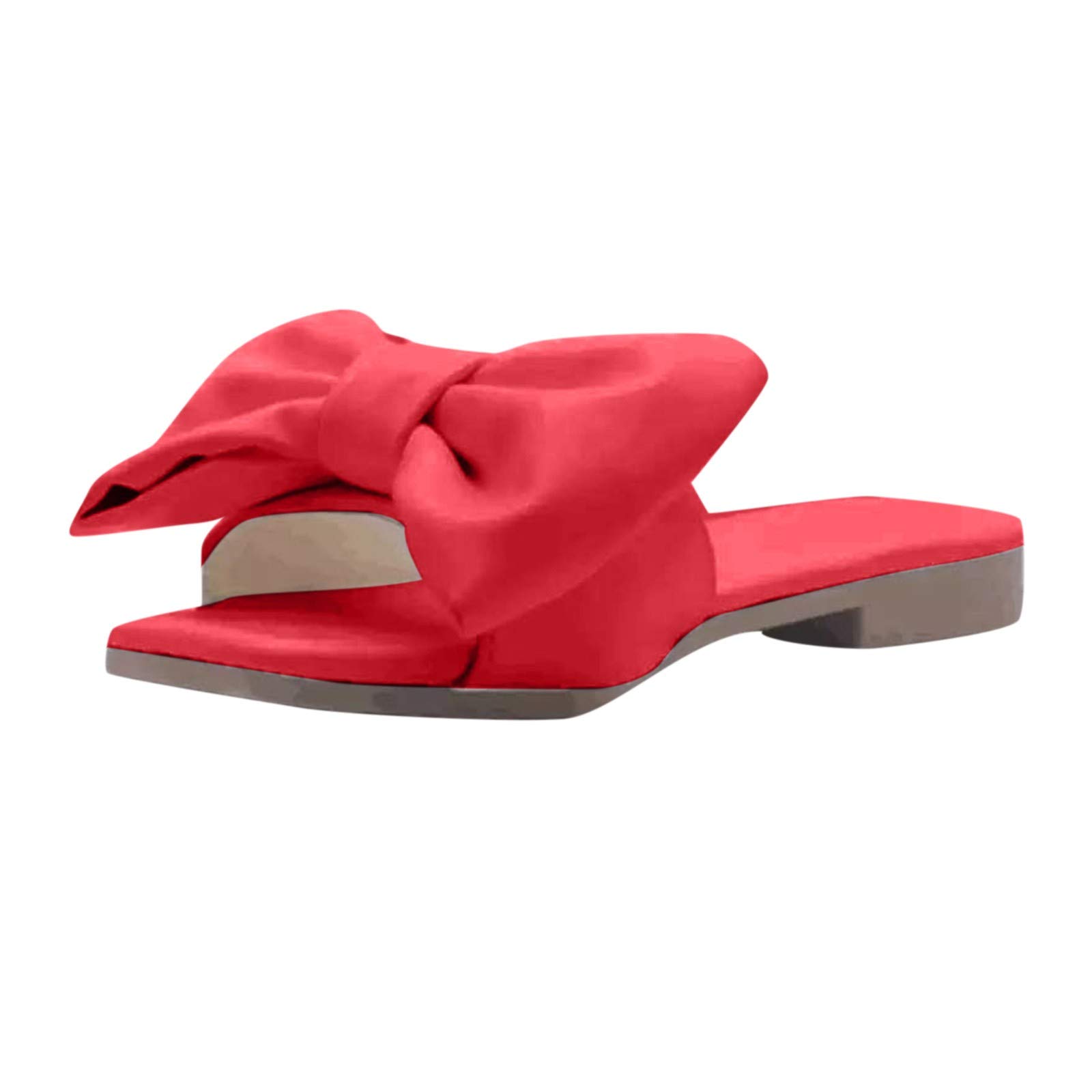 Non-Slip Solid Color Sandals for Women - Fashion Bow Design, Breathable & Comfortable Ladies Sandals, Size 12 - Perfect for Beach, Pool, Vacation & Summer Outfits