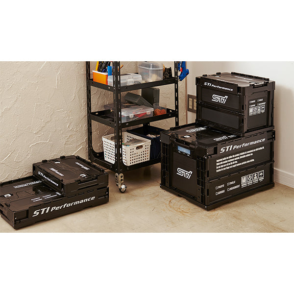 STI Performance Collapsible Storage Crate - Foldable Organizer Bin for Home, Office, Car & Outdoor Use - Durable Plastic Container for Toys, Groceries, Sports Gear & More