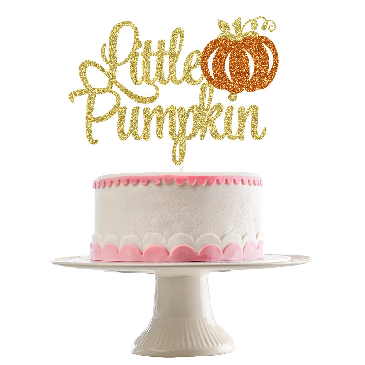 Gold Little Pumpkin Cake Topper - Fall Baby Shower Cake Decorations for Autumn Parties, Halloween & Thanksgiving Celebrations | Perfect for Baby Showers, Birthday Cakes & Seasonal Desserts
