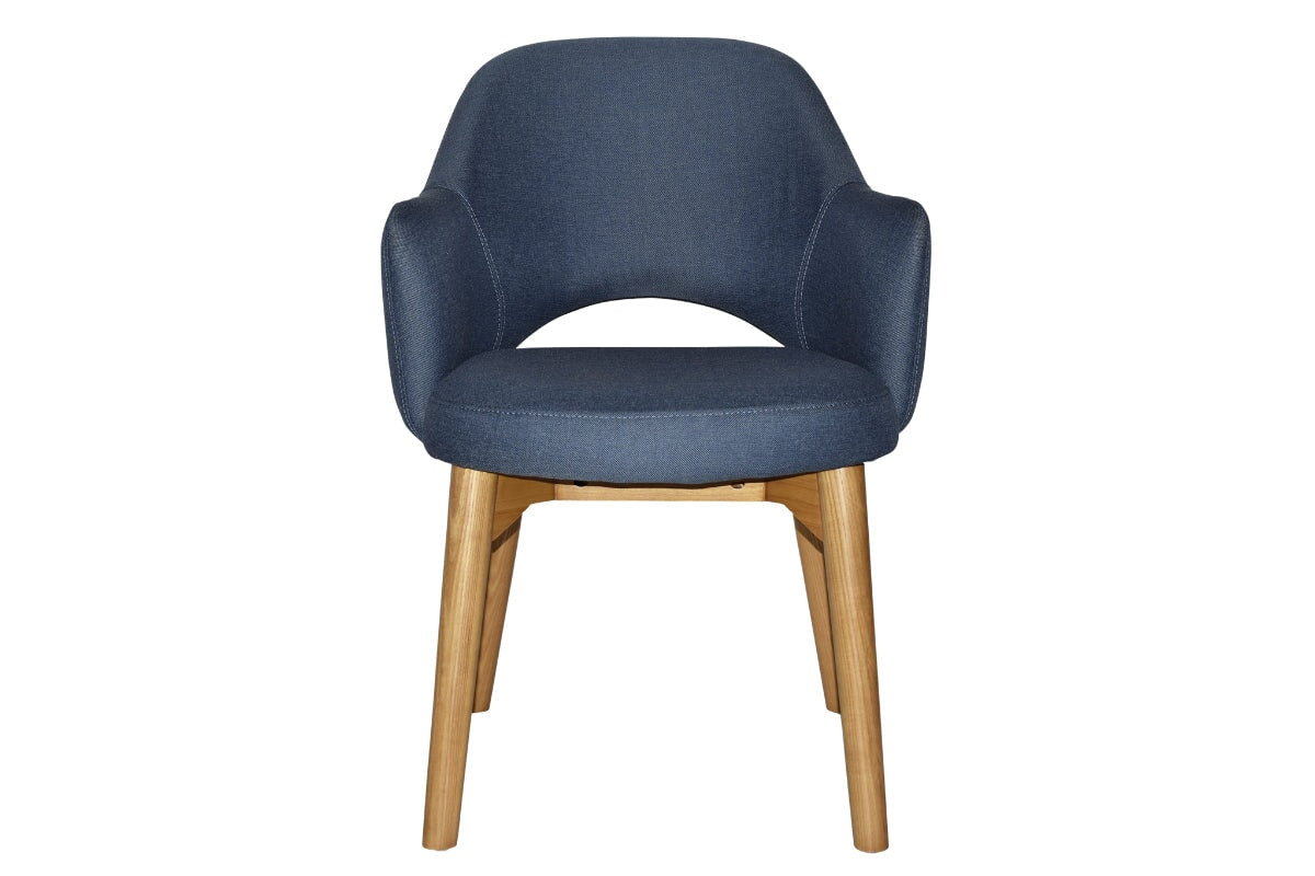 EZ Hospitality Cairo Indoor Armchair with Light Oak Timber Base - 4-Leg Modern Dining Chair for Living Room, Bedroom & Office