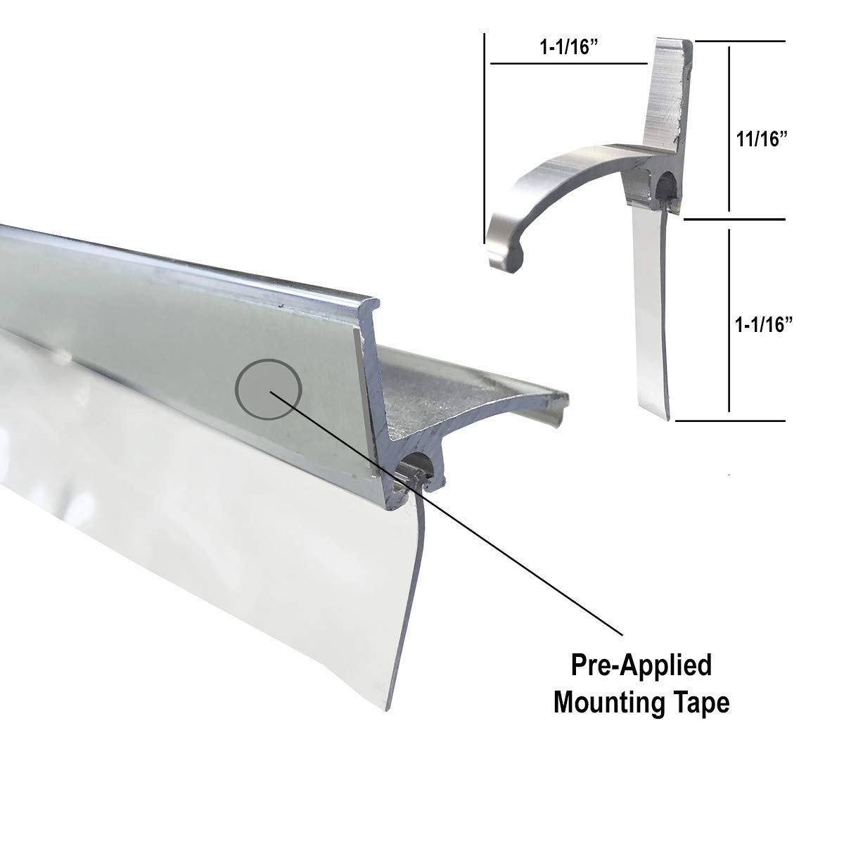 Chrome Shower Door Bottom Deflector 30