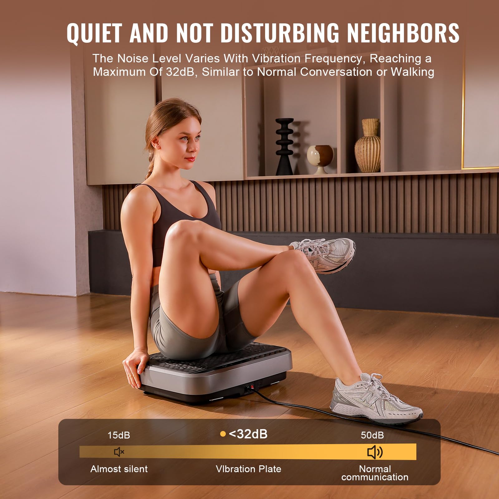 Vibration Plate Exercise Machine for Weight Loss & Body Toning - Whole Body Fitness Platform with Dynamic Workout Lights - Home Gym Equipment for Women & Men - Ideal for Lymphatic Drainage, Muscle Recovery & Home Workouts