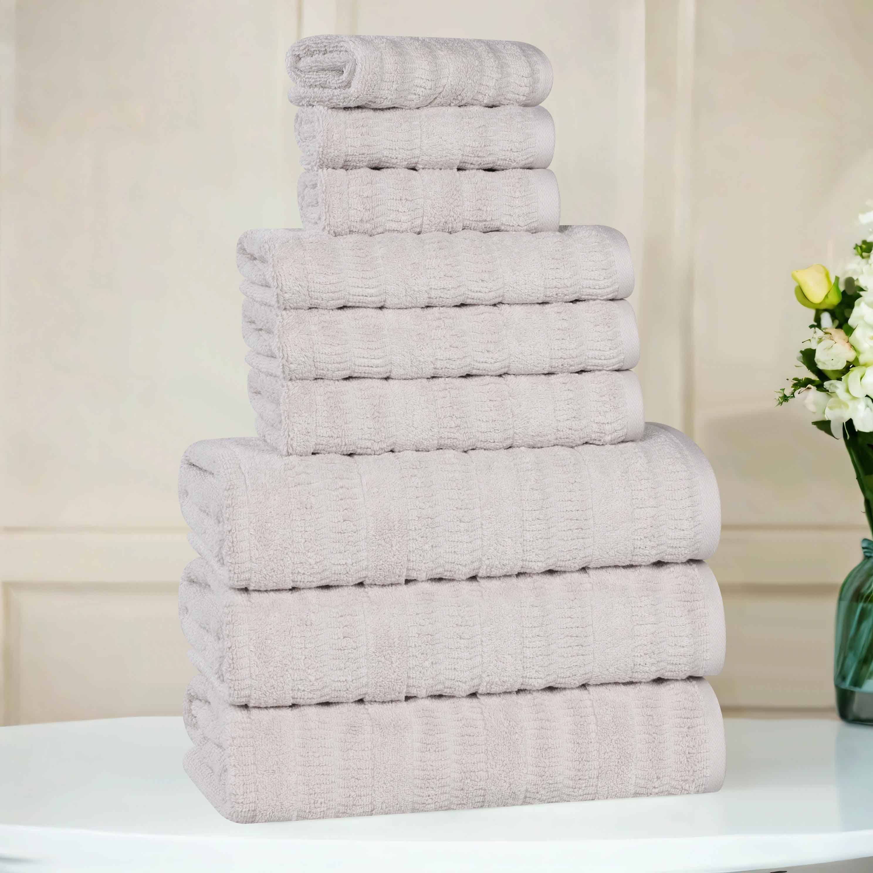 Premium 9-Piece Mika Smart Twist Cotton Towel Set - Soft, Absorbent & Quick-Drying Bath Towels for Spa, Gym & Luxury Home Use