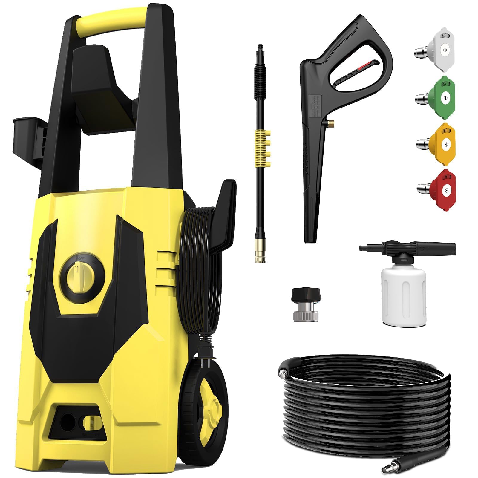 AgiiMan 5100PSI Electric Pressure Washer - 3.4GPM High Power Washer with 35FT Cord & 20FT Hose, Soap Tank - Perfect for Car Washing, Driveway Cleaning, Patio, Deck and Garden Maintenance