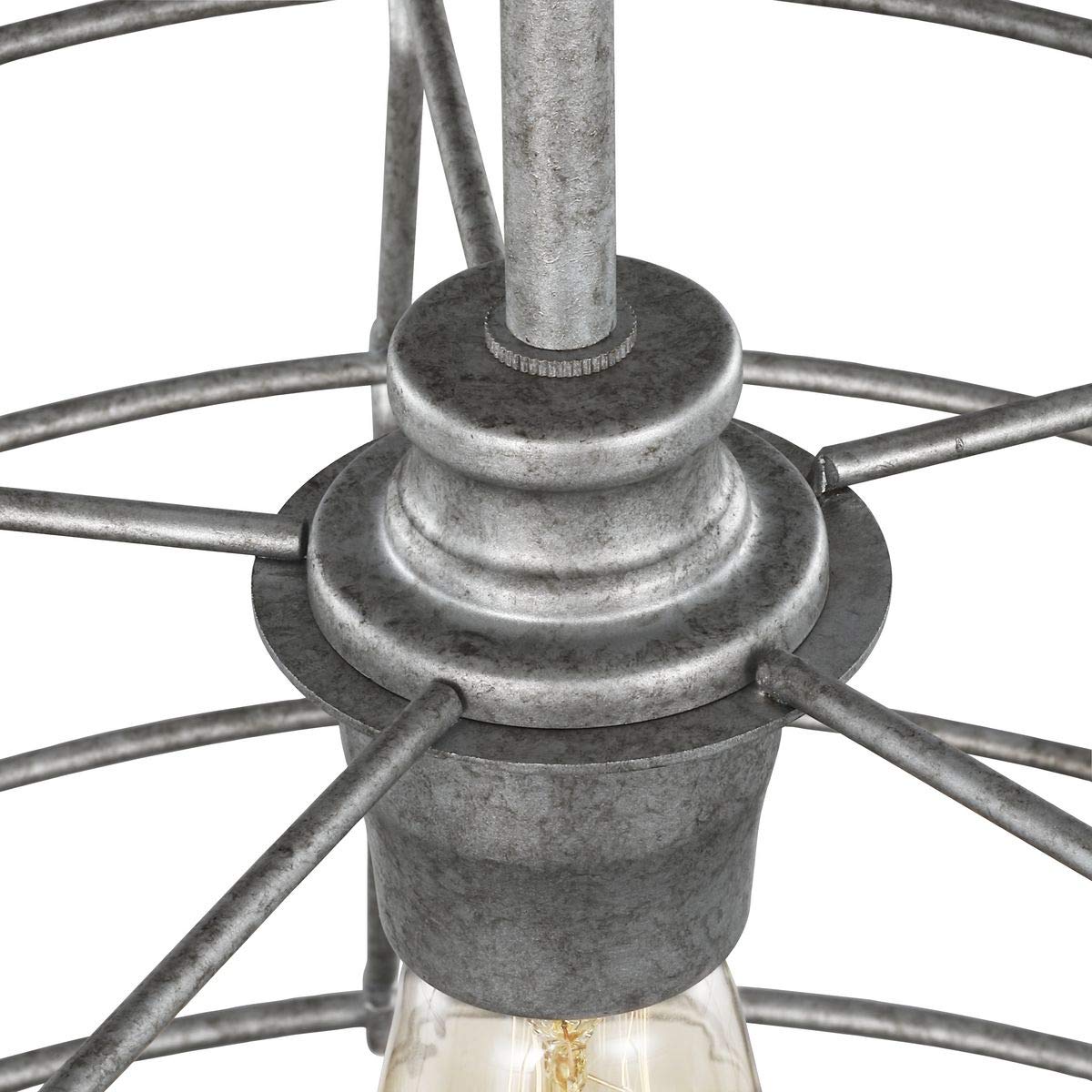 Progress Lighting Chambers Collection 1-Light Farmhouse Pendant Light - Galvanized Metal Finish - Rustic Kitchen Island Lighting - Perfect for Dining Room, Bar, or Entryway Decor