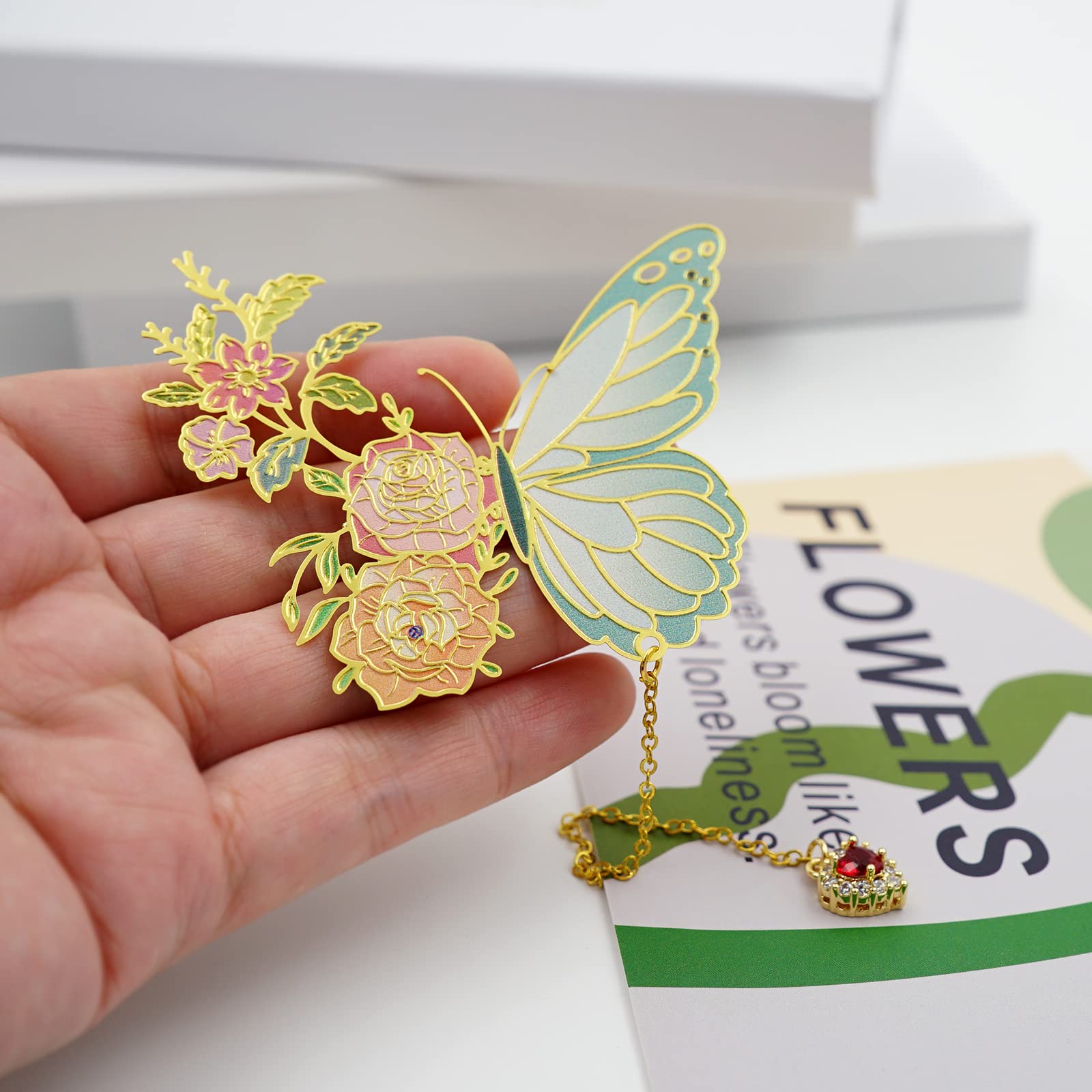 Cute Butterfly Metal Bookmarks for Women - Unique Funny Book Markers for Book Lovers, Teachers, Valentine's Day, Mother's Day, Christmas & Birthday Gifts - Perfect for Reading, Book Club Favors & Literary-Themed Presents