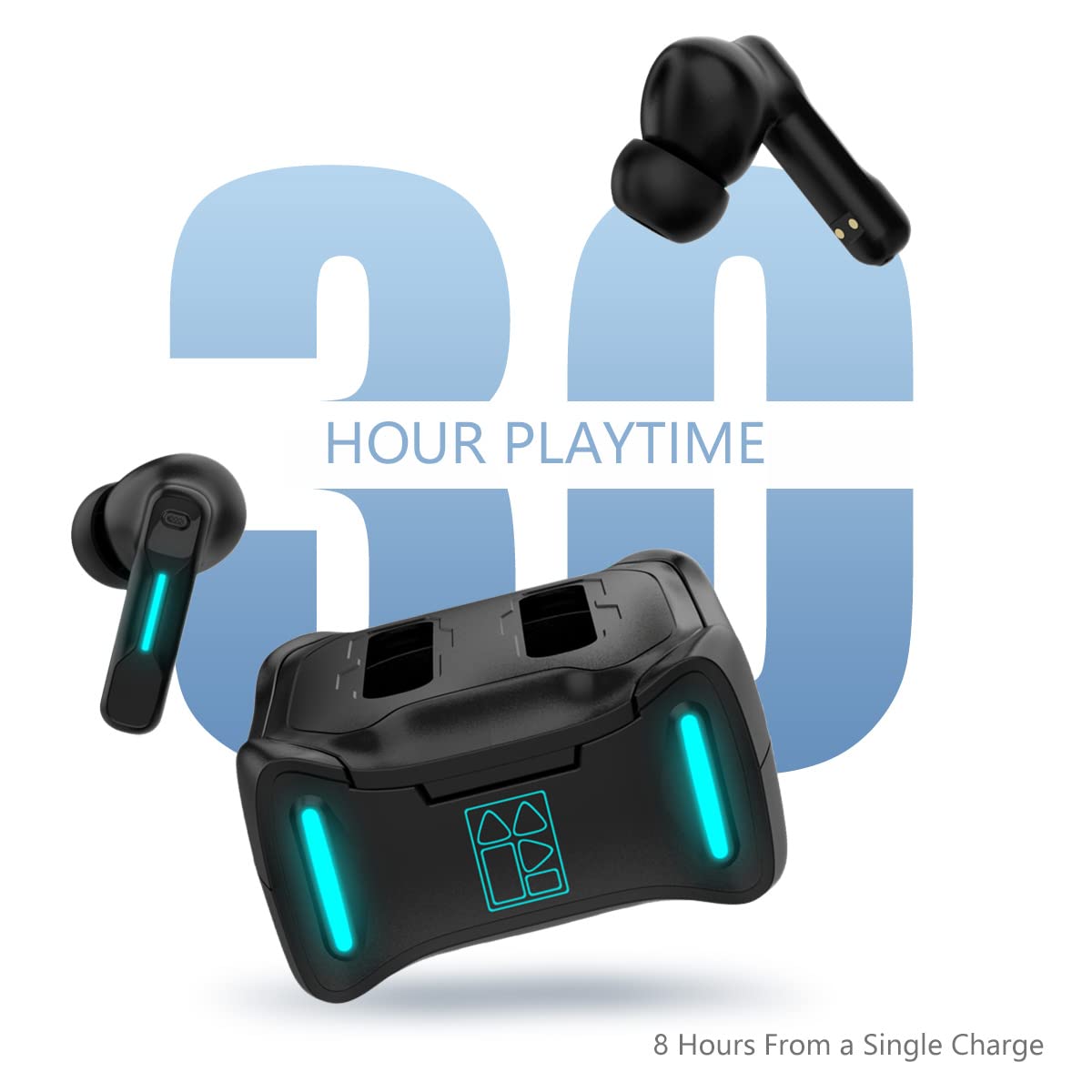 SW4 Wireless Bluetooth Earbuds for PC, Laptop & Mobile - 30ms Low Latency Gaming Headset with 4 Mics - USB Dongle & Bluetooth 5.0 - Comfortable Hidden Office Earbuds for Work, Video Calls & Online Meetings