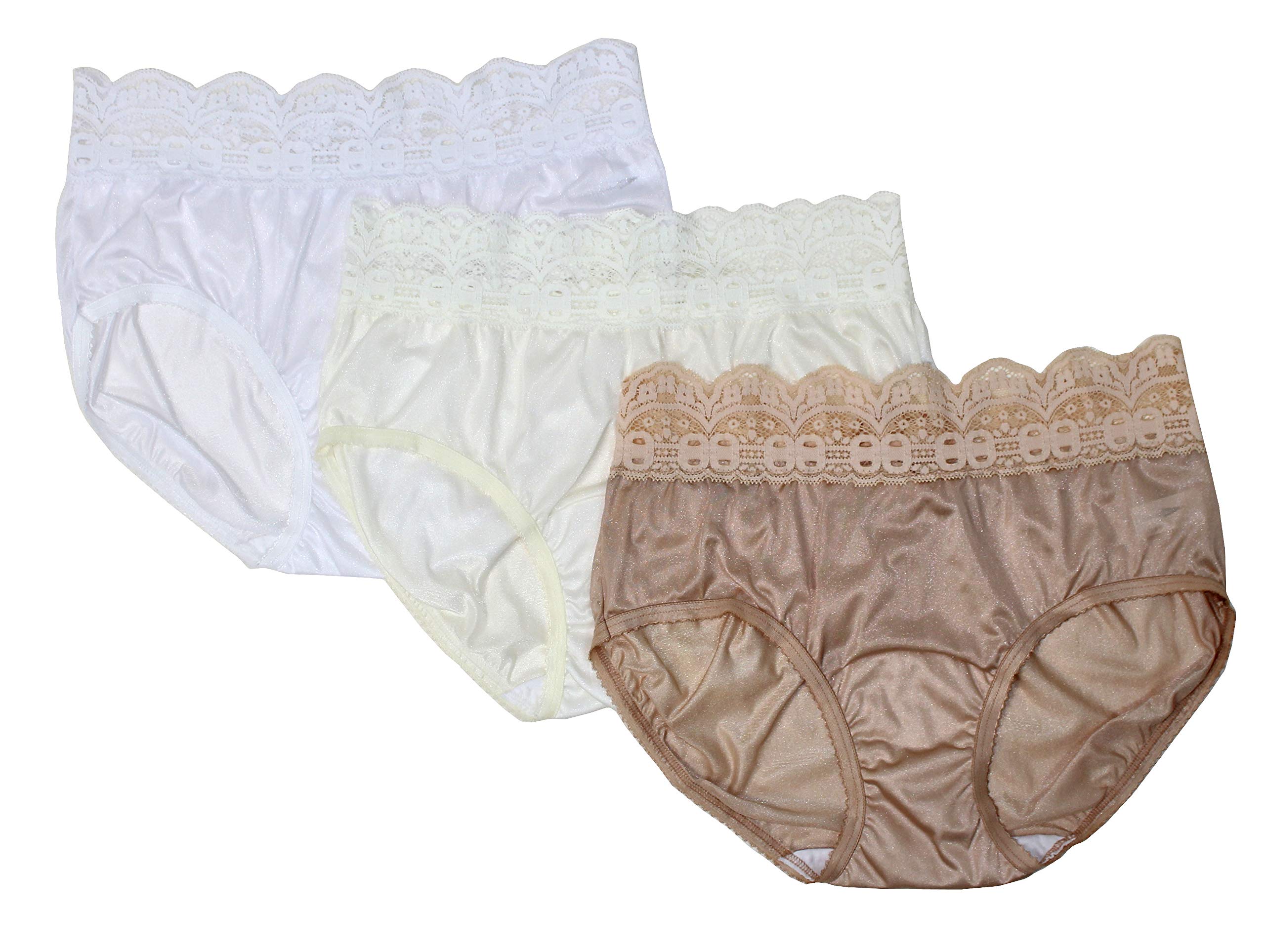 Shadowline Women's Hipster Underwear - 3 Pack Nylon Panties with Contour Back Seam, Breathable & Comfortable - Perfect for Everyday Wear, Yoga & Lounge