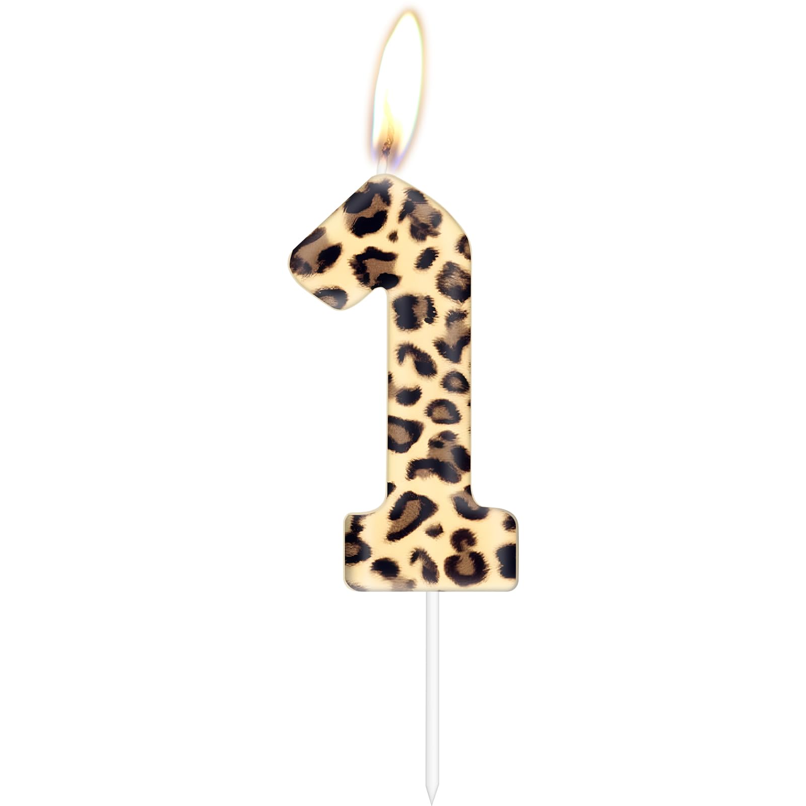 Leopard Print Number 1 Candles | Cheetah Birthday Cake Candles | Animal Print Party Decorations for Safari & Wild Animal Theme Parties | Perfect for Birthday Cakes, Jungle Decor, and Zoo-Themed Celebrations