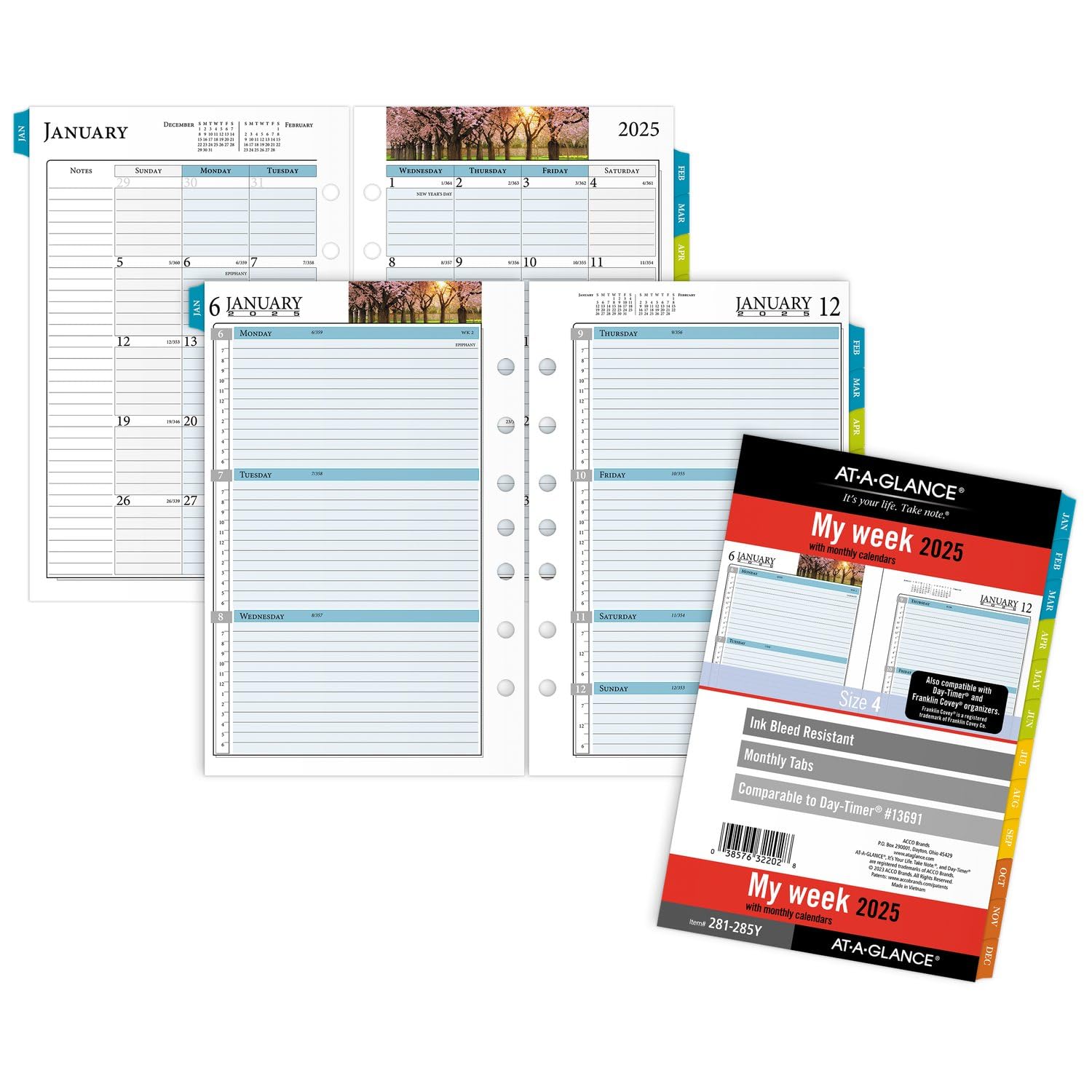 AT-A-GLANCE 2025 Weekly & Monthly Planner Refill - 5.5