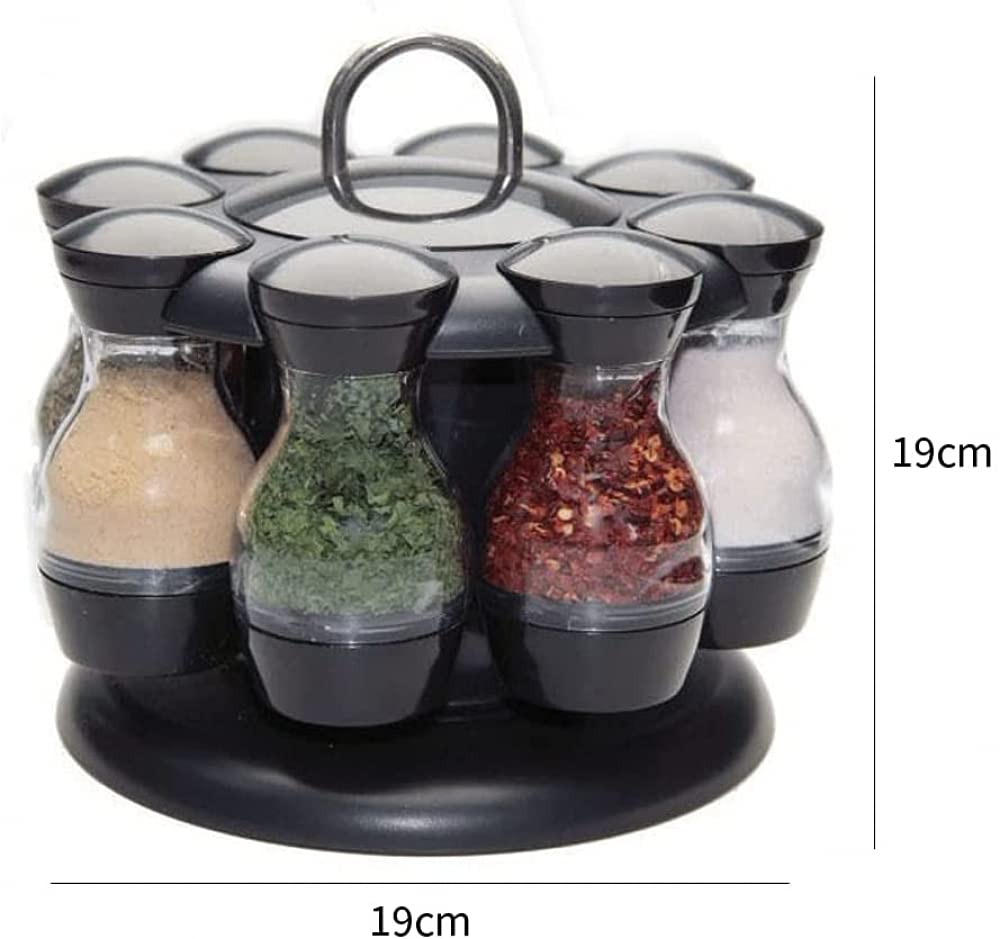 Rotating Spice Rack Organizer with 8/16 Jars - 360° Spinning Spice Carousel Stand for Kitchen Countertop - Perfect for Organizing Seasonings, Herbs & Spices While Cooking